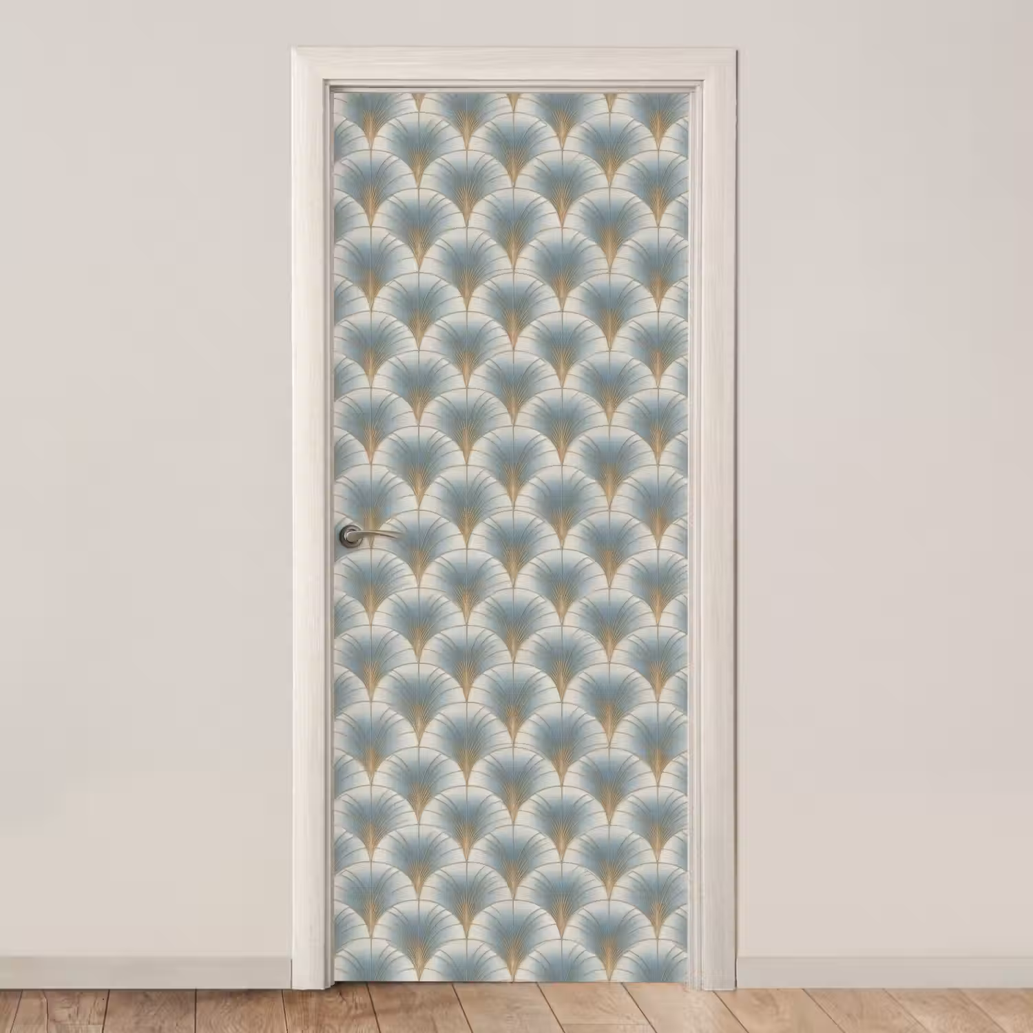 Waaier - Klassiek - Blauw deurposter klein 289 -3d_beige