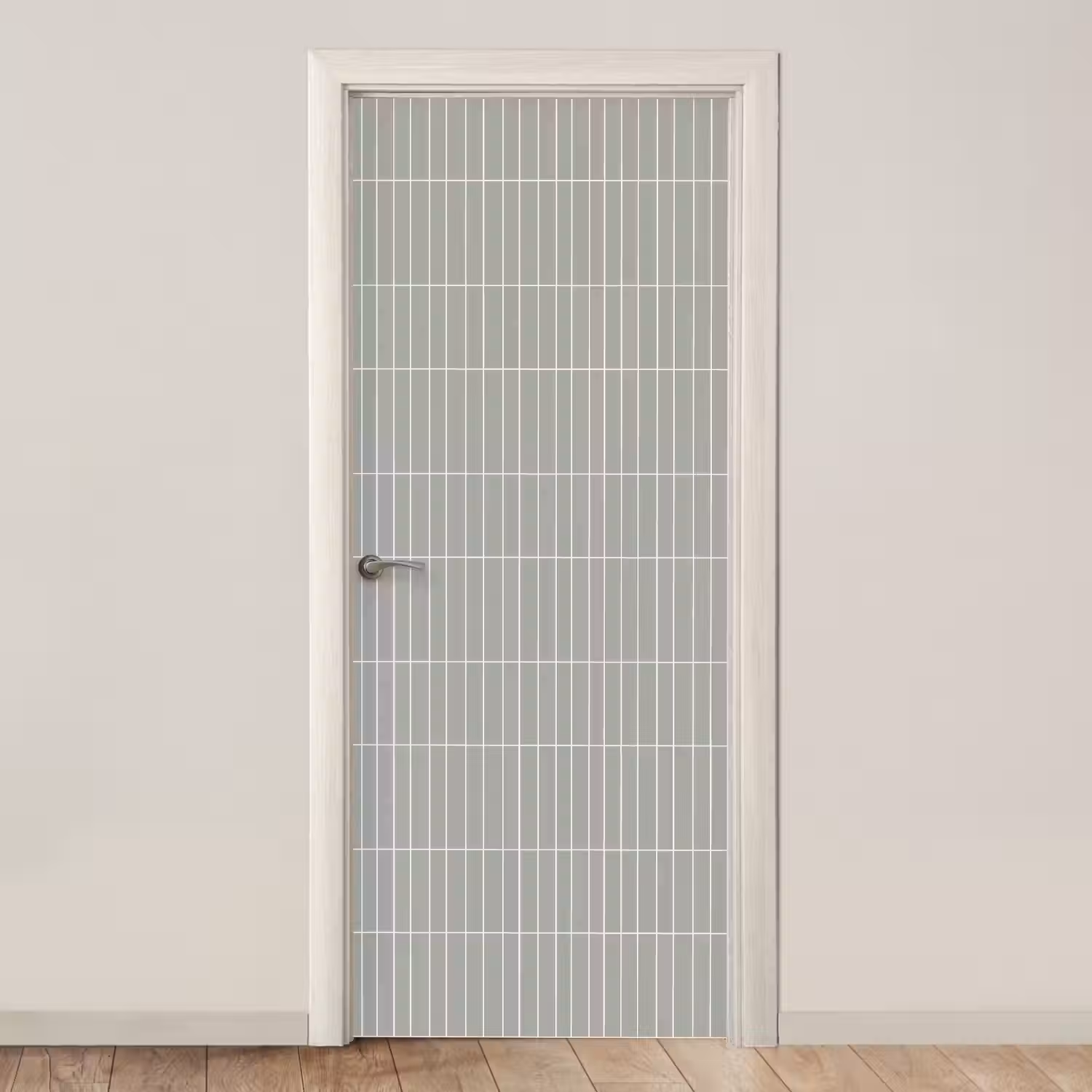 Wandtegel - Verticaal - Lichtgrijs deurposter klein 289 -3d_beige