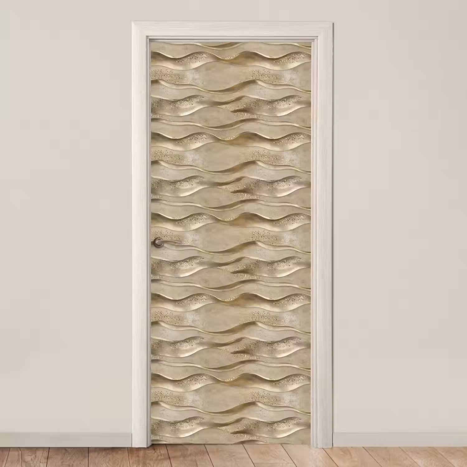 Golven - Patroon - Goud deurposter klein 289 -3d_beige