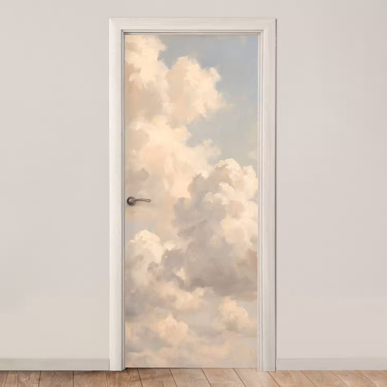Wolken - Zacht - Natuur - Klassiek - Beige deurposter klein -3d_beige