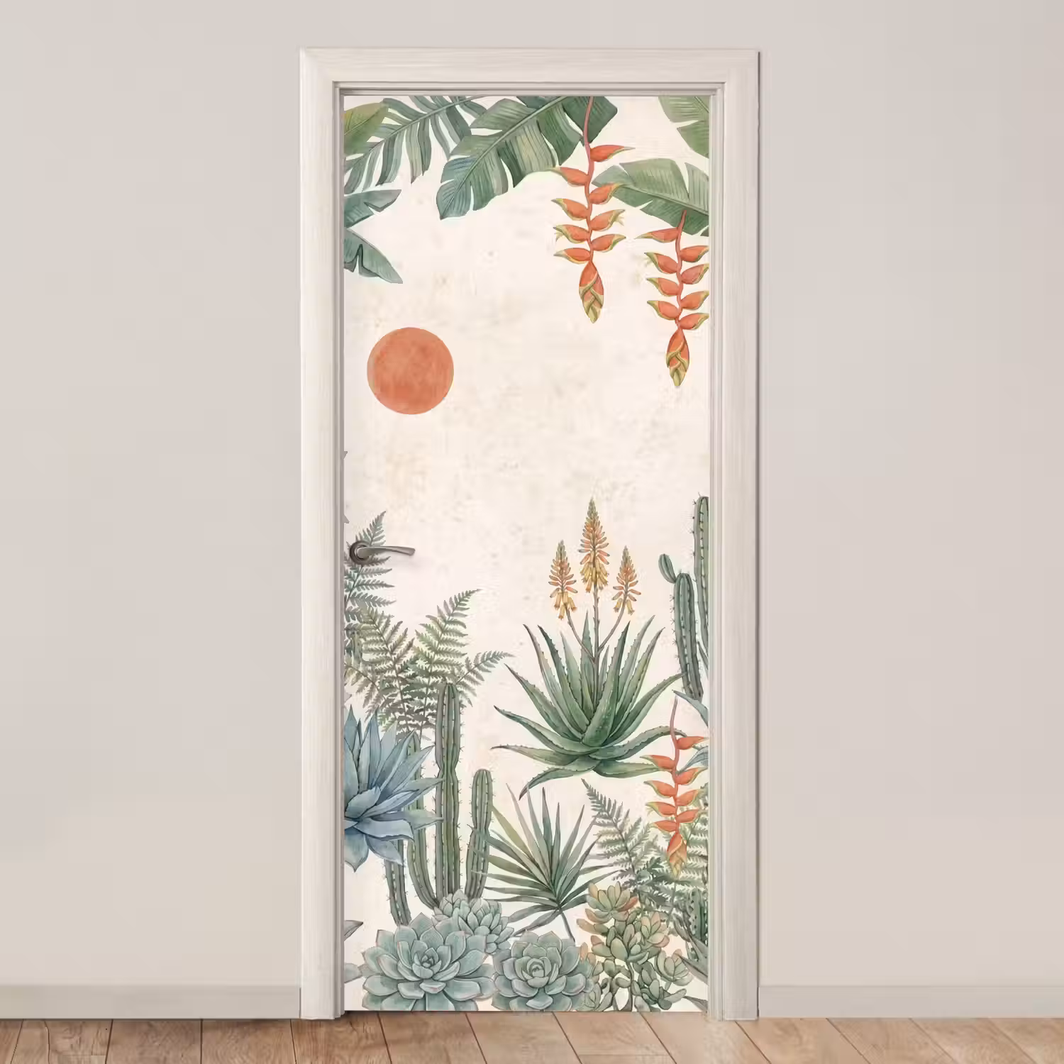 Woestijn - Planten - Groen deurposter klein -3d_beige