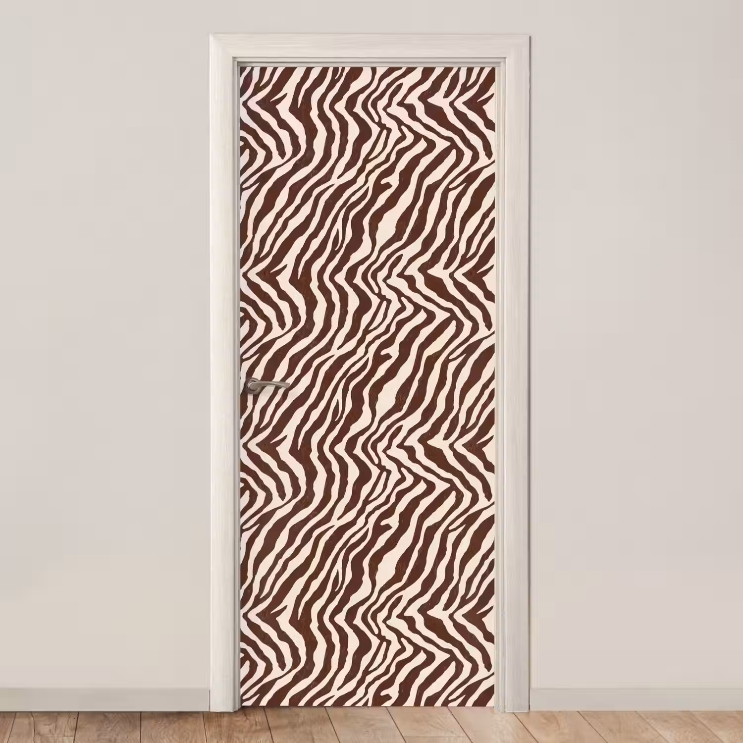 Zebra - Patroon - Zwart - Wit deurposter klein 289 -3d_beige