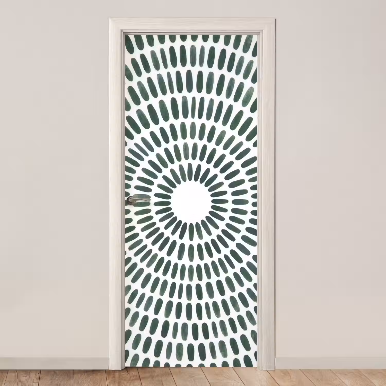 Abstract - Cirkel - Patroon - Modern - Groen deurposter klein -3d_beige