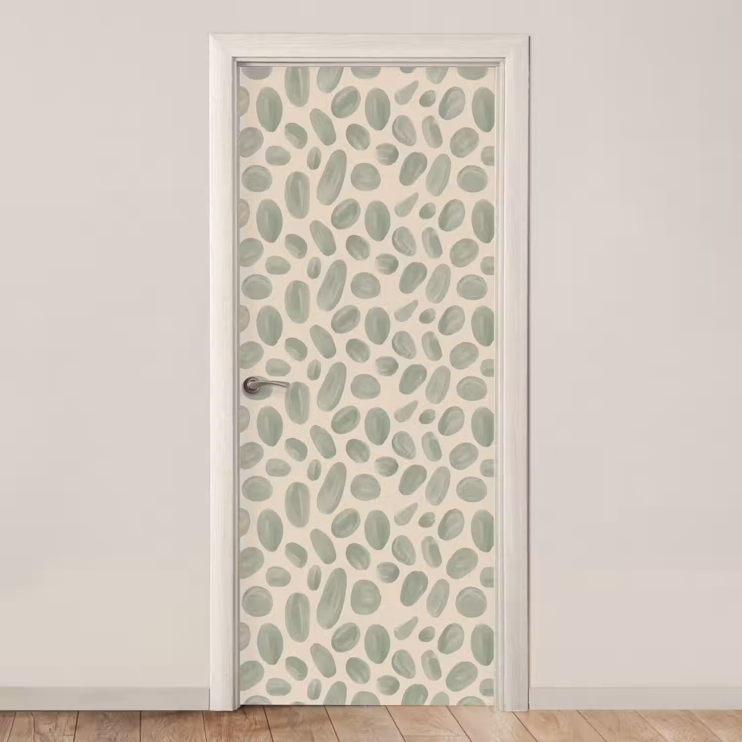 Abstract - Patroon - Organisch - Groen - Modern deurposter klein -3d_beige