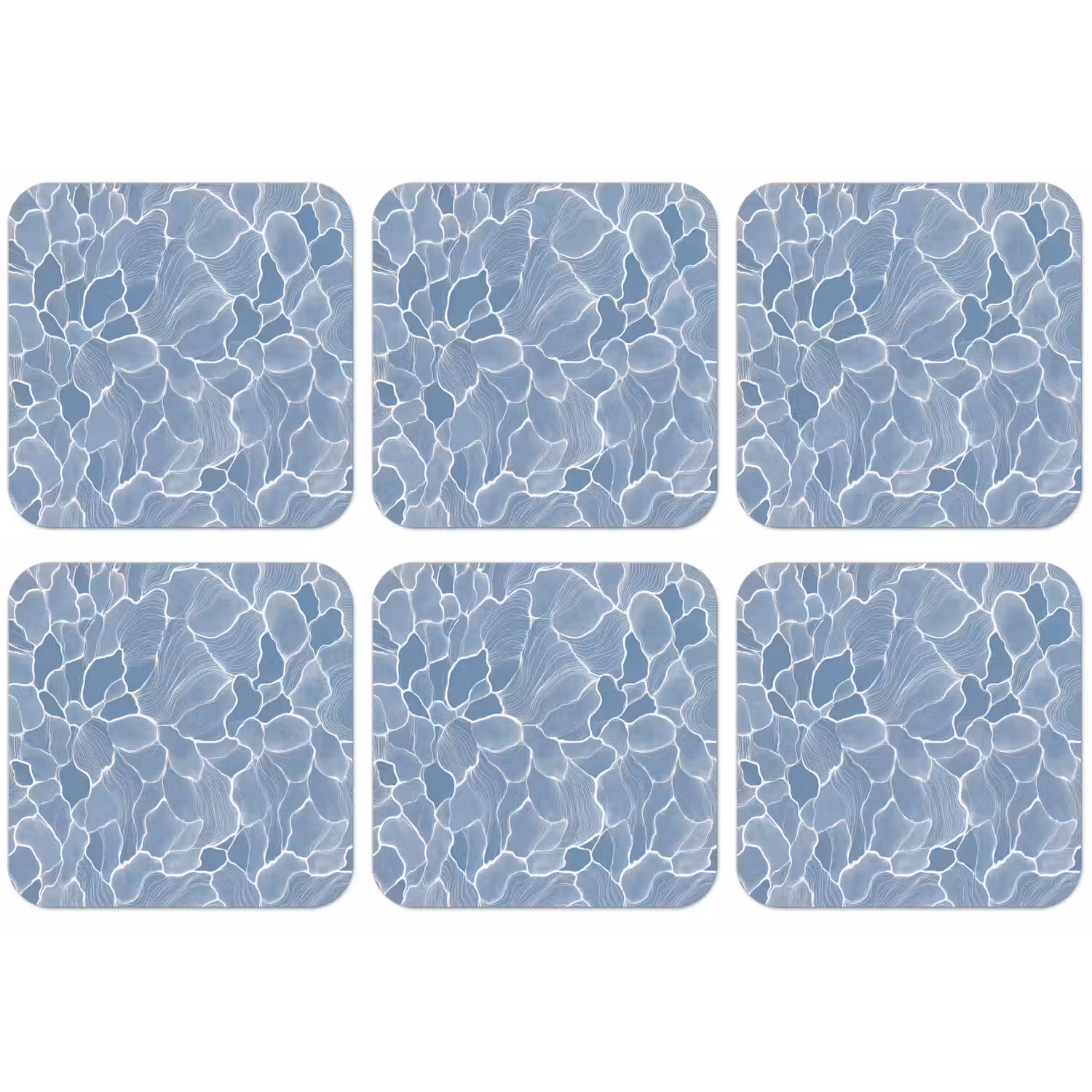 Abstract - Blauw - Bladeren onderzetter kurk middel -zkaufland3dotto