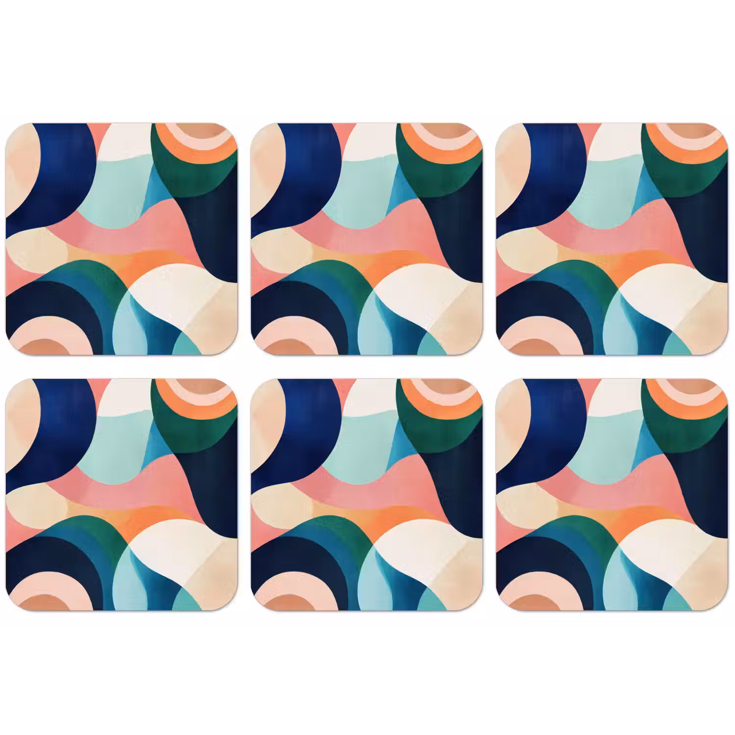 Abstract - Blauw - Roze onderzetter kurk middel -zkaufland3dotto