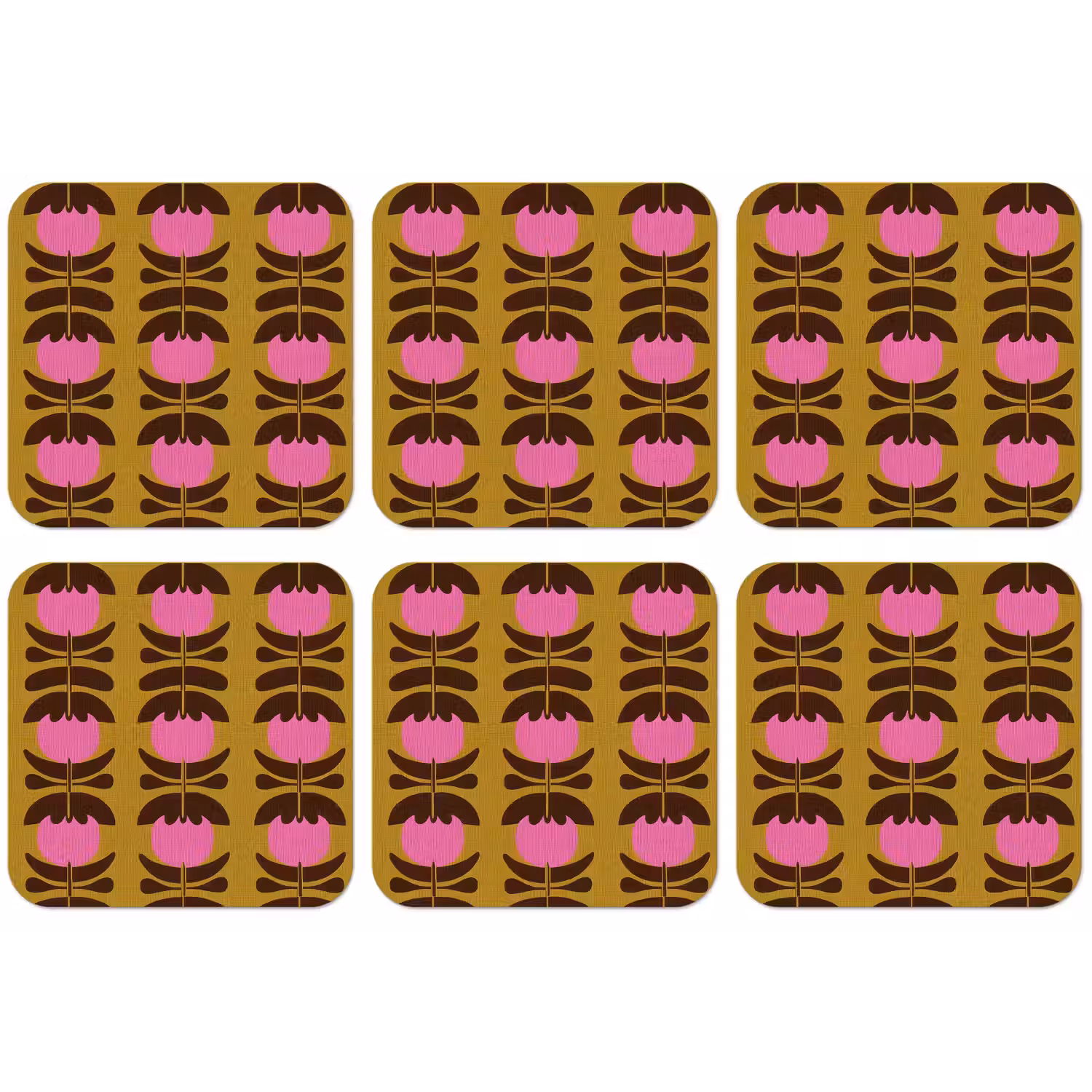 Abstract - Bloemen - Roze onderzetter kurk middel 366 -zkaufland3dotto