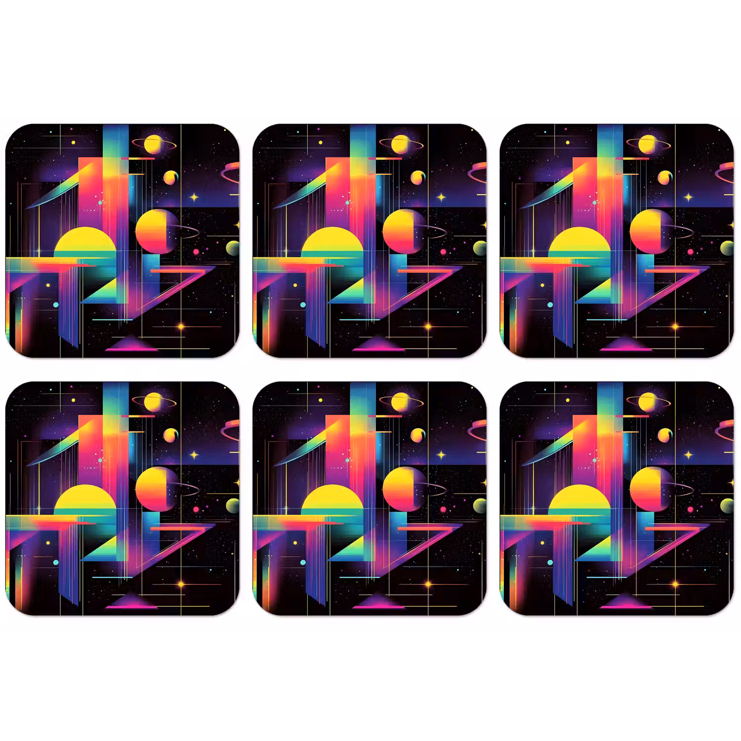 Abstract - Vormen - Kleurrijk - Lijnen onderzetter kurk middel -zkaufland3dotto