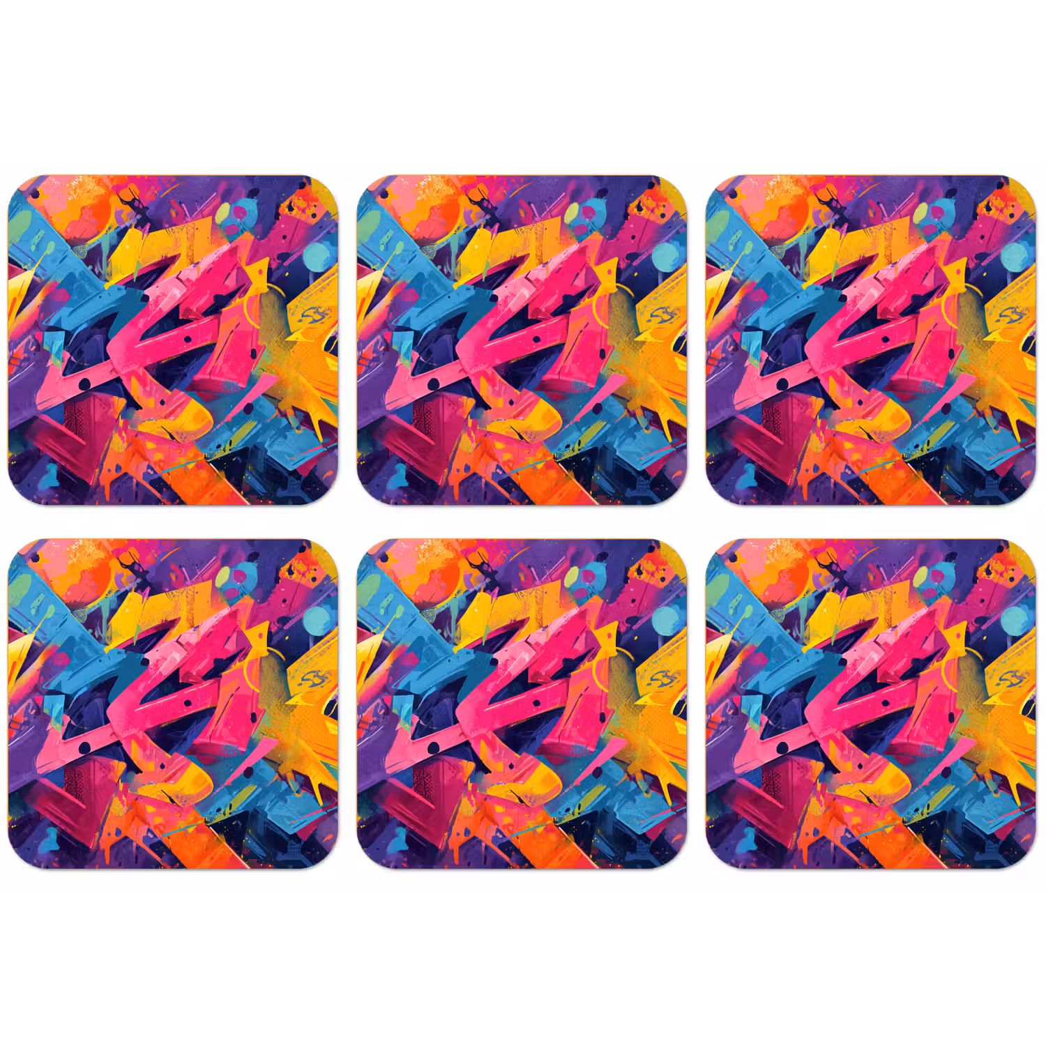 Abstract - Vormen - Kleurrijk onderzetter kurk middel -zkaufland3dotto