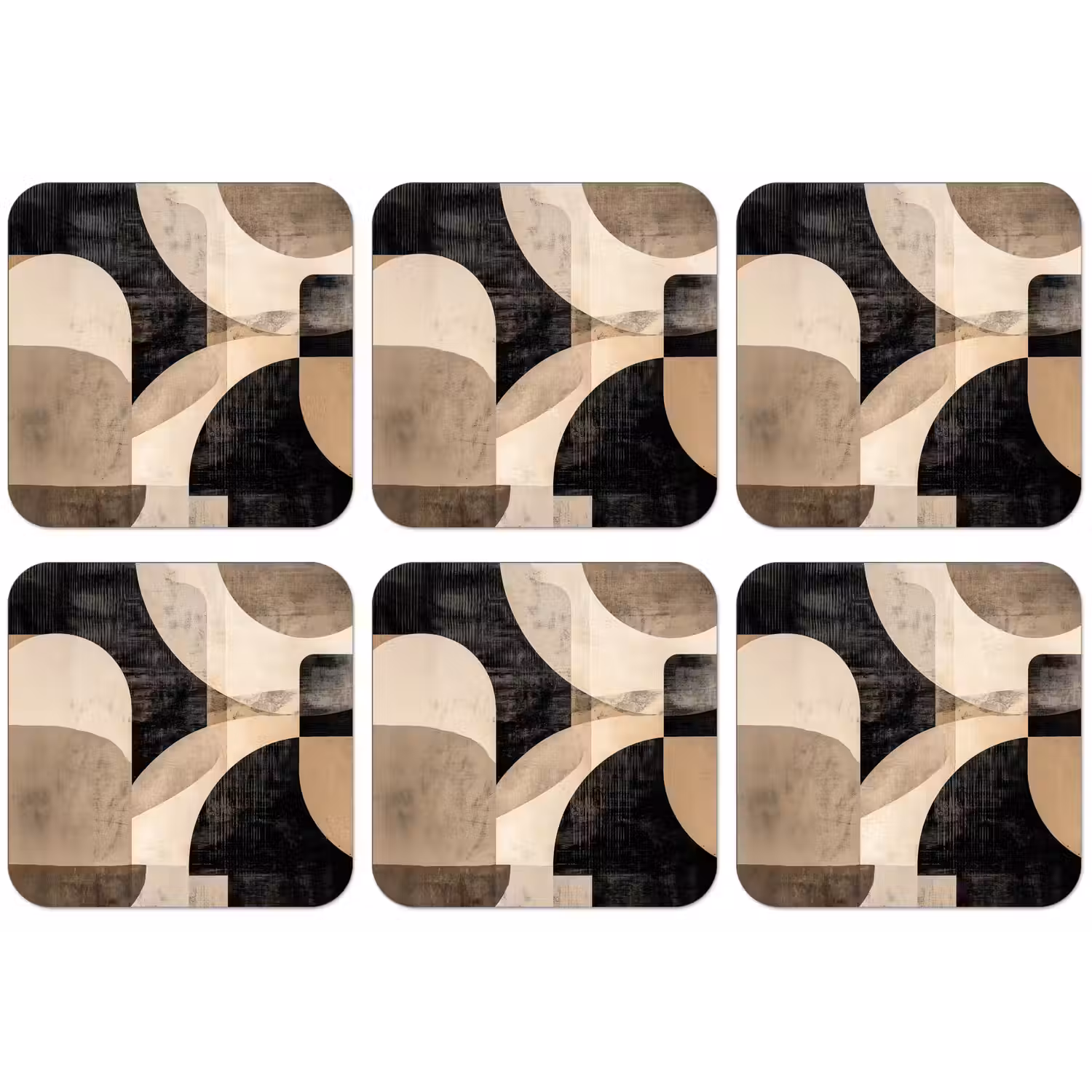 Abstract - Vormen - Modern - Beige onderzetter kurk middel -zkaufland3dotto