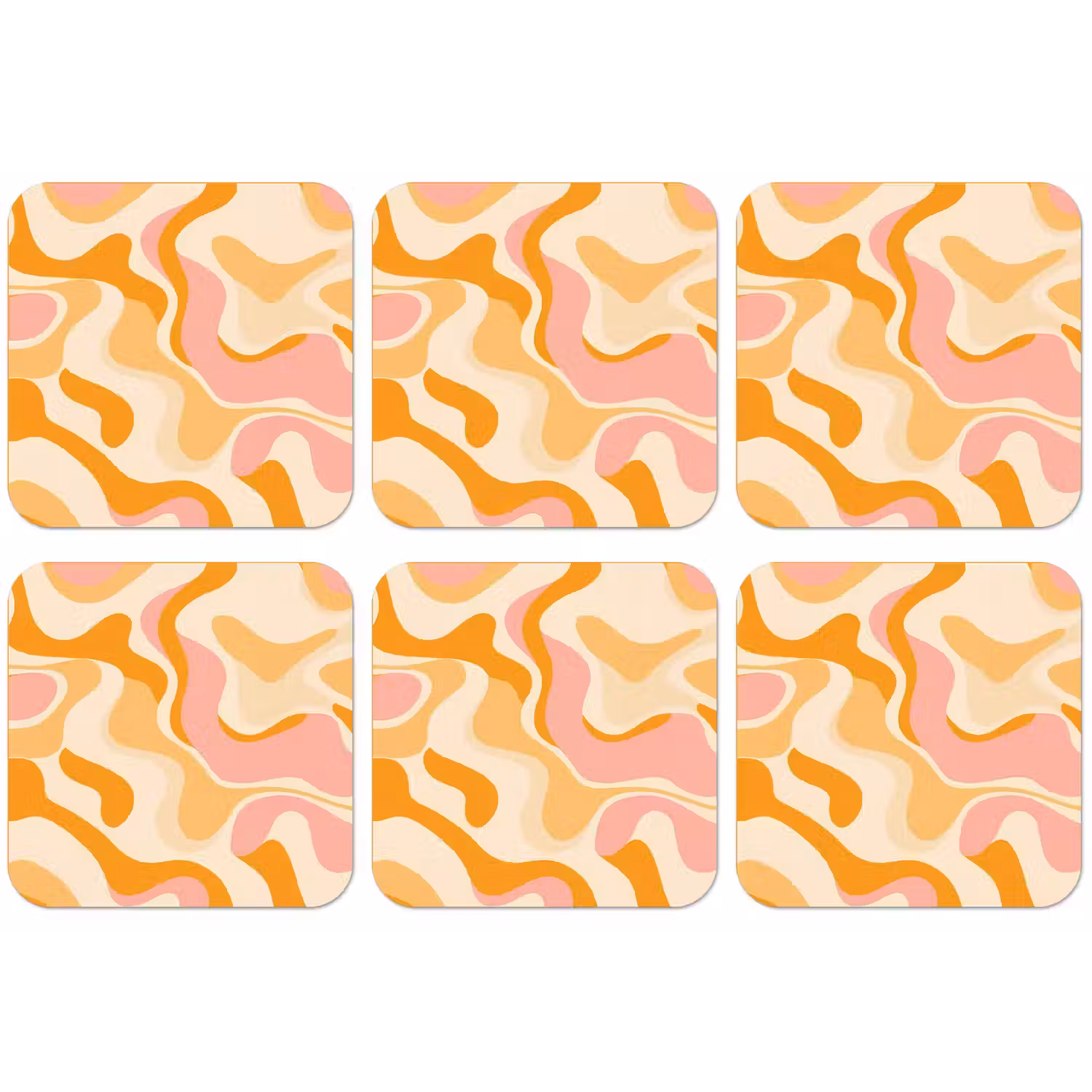 Abstract - Golvend - Oranje onderzetter kurk middel -zkaufland3dotto