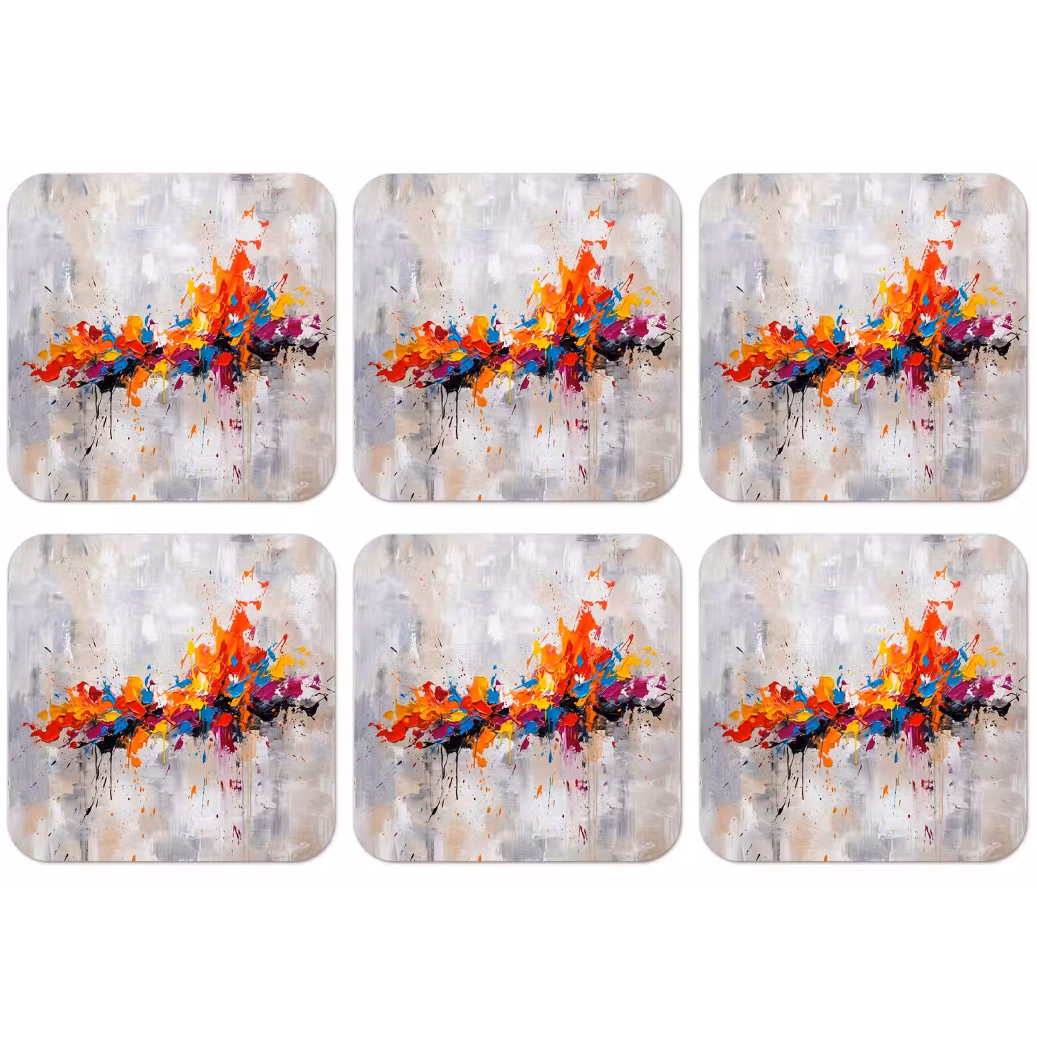 Abstract - Schilderij - Kleurrijk - Dynamisch onderzetter kurk middel -zkaufland3dotto