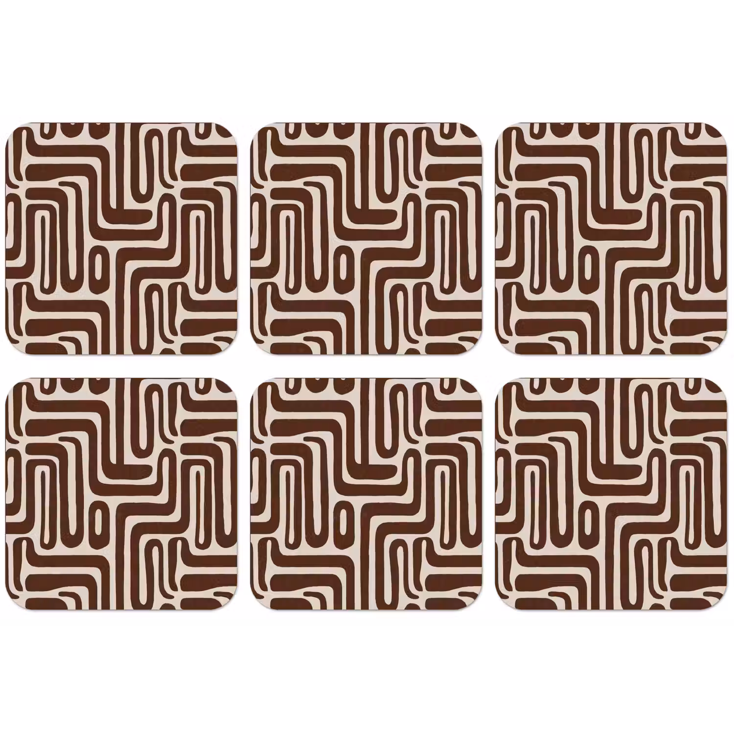 Abstract - Patroon - Bruin onderzetter kurk middel 366 -zkaufland3dotto