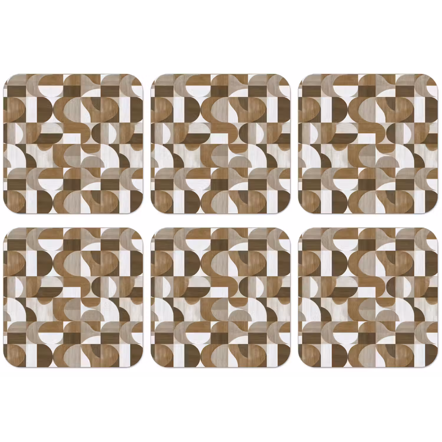 Abstract - Retro - Bruin onderzetter kurk middel 366 -zkaufland3dotto