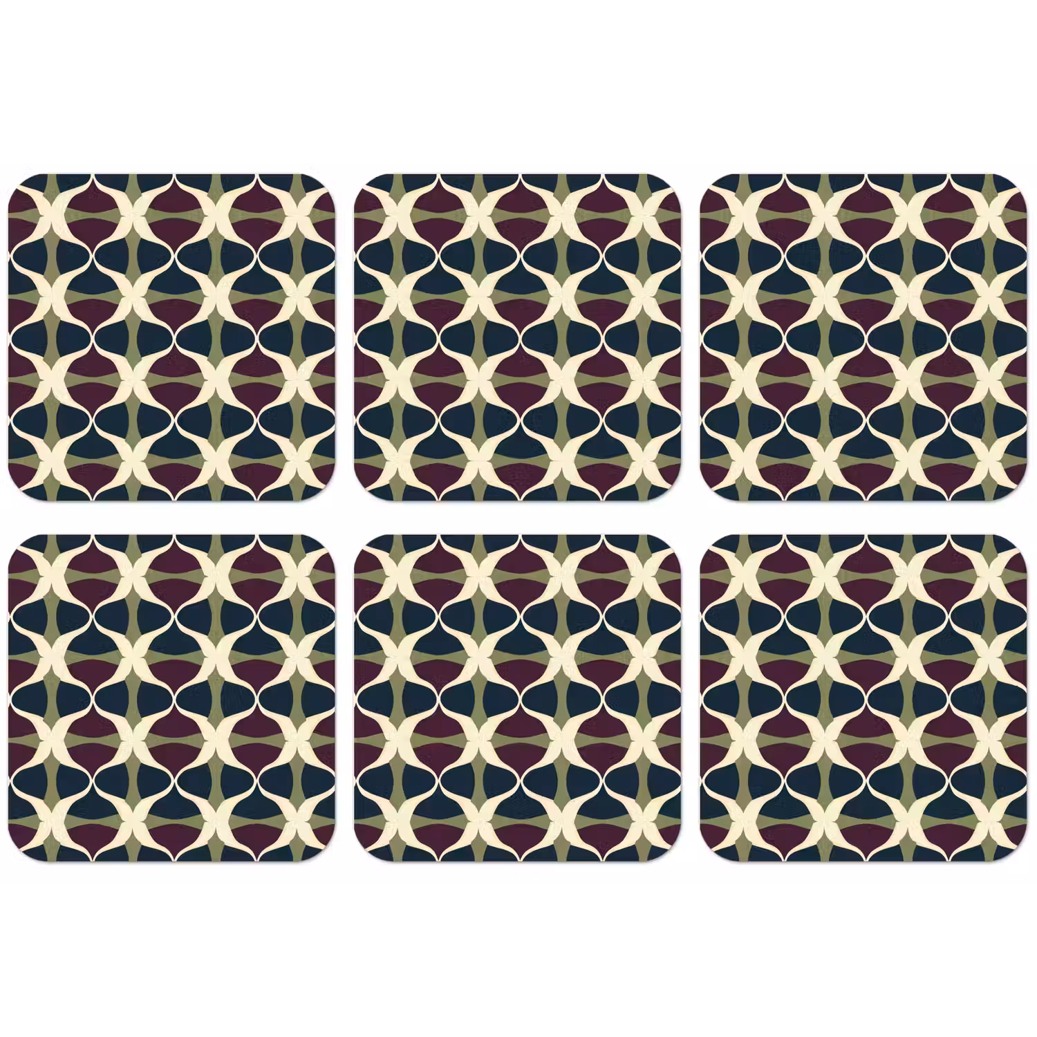 Abstract - Retro - Kleurrijk onderzetter kurk middel 366 -zkaufland3dotto