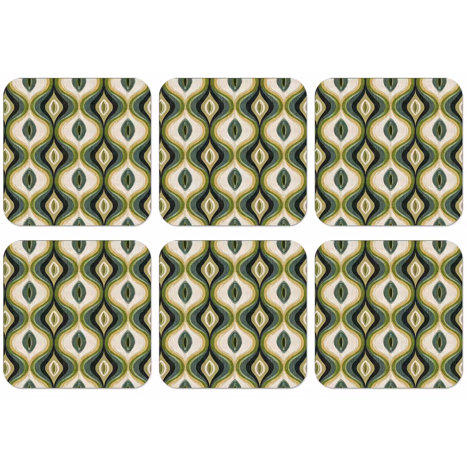 Abstract - Ritmisch - Groen onderzetter kurk middel 366 -zkaufland3dotto