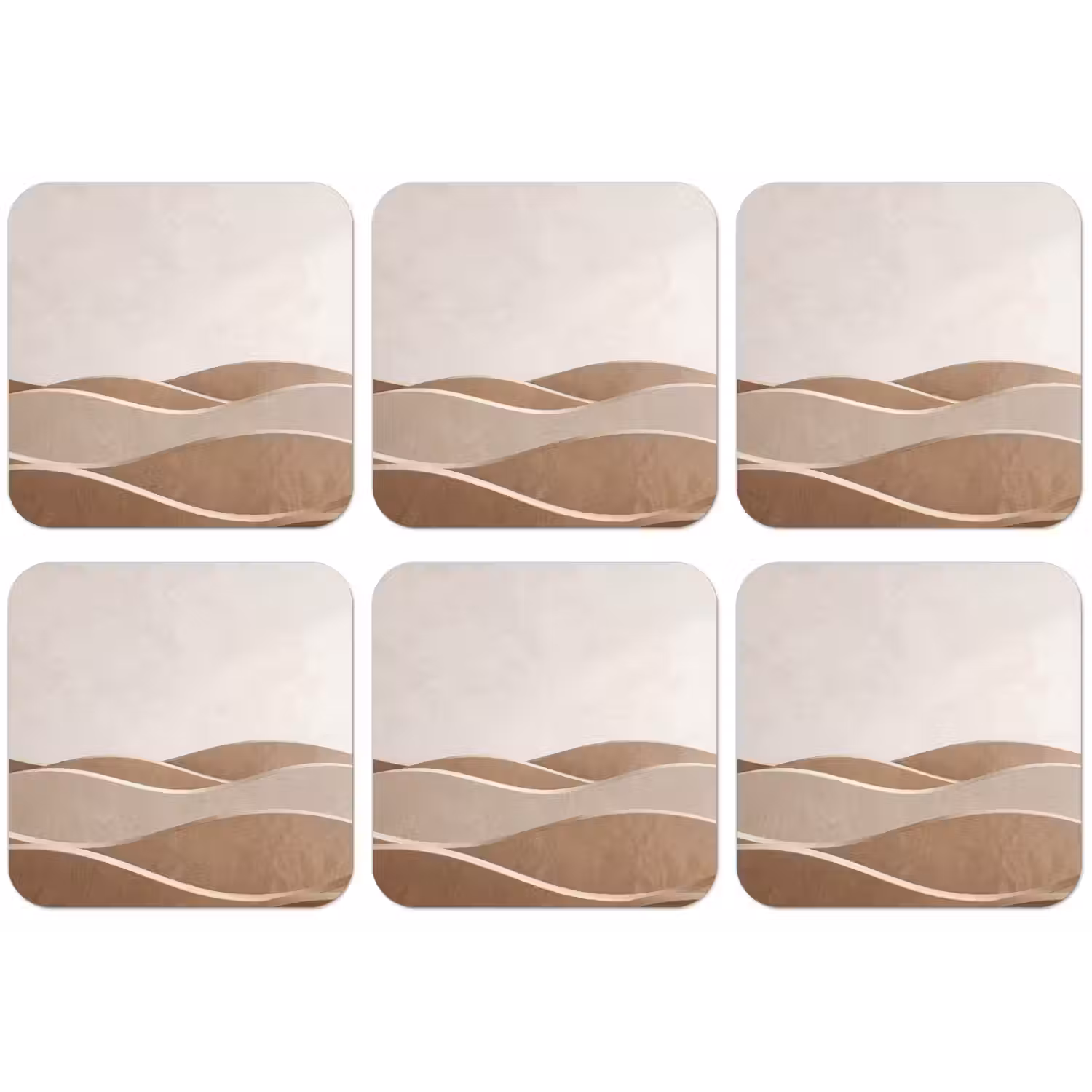 Abstract - Golven - Modern - Beige onderzetter kurk middel -zkaufland3dotto