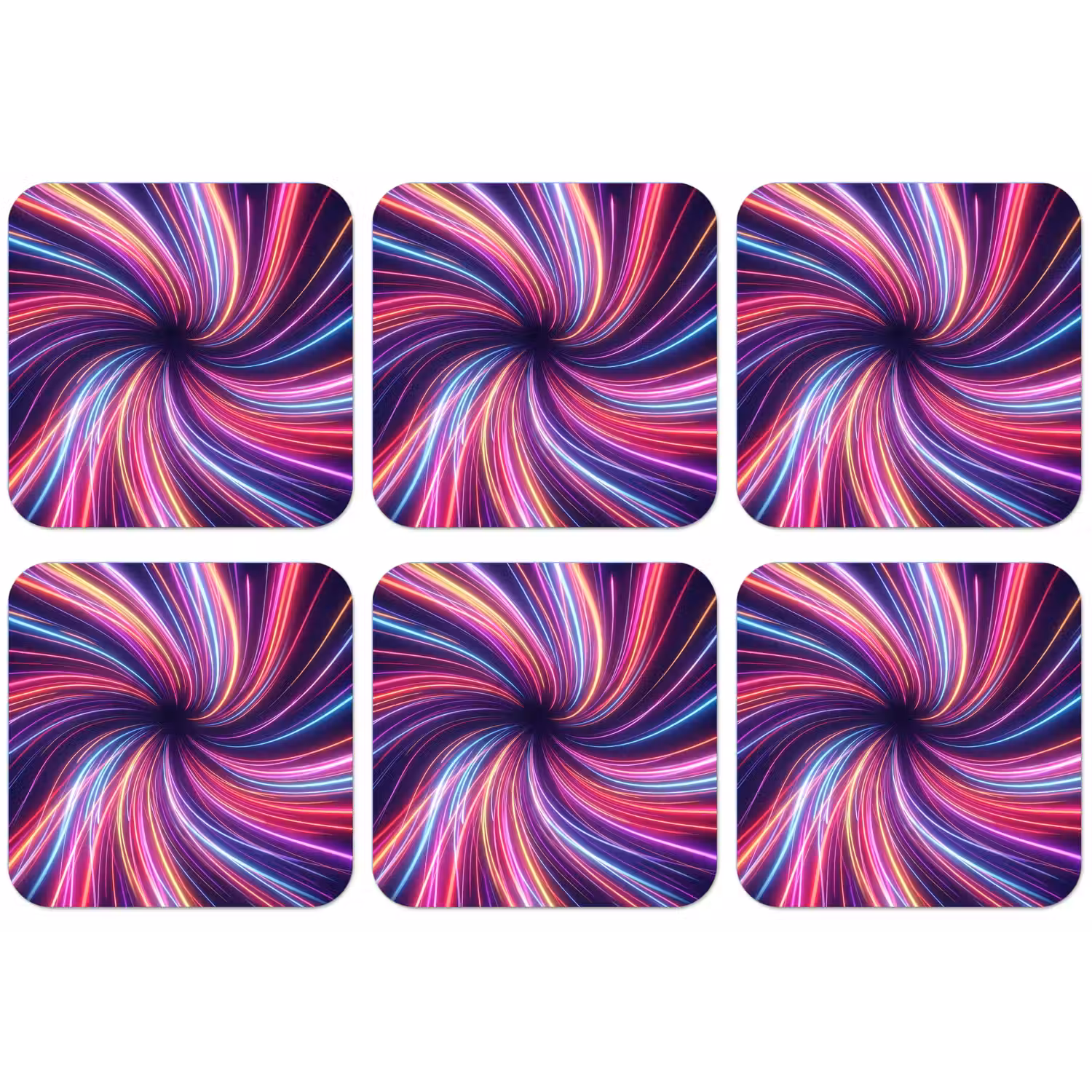 Abstract - Swirl - Futuristic - Neon onderzetter kurk middel -zkaufland3dotto