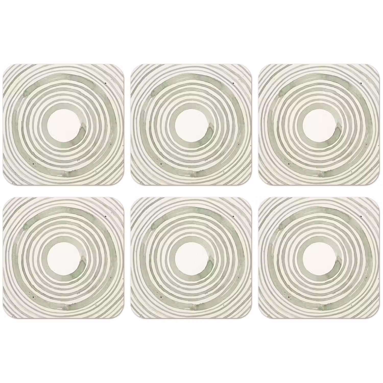 Abstractie - Cirkels - Waterverf - Groen - Modern onderzetter kurk middel -zkaufland3dotto