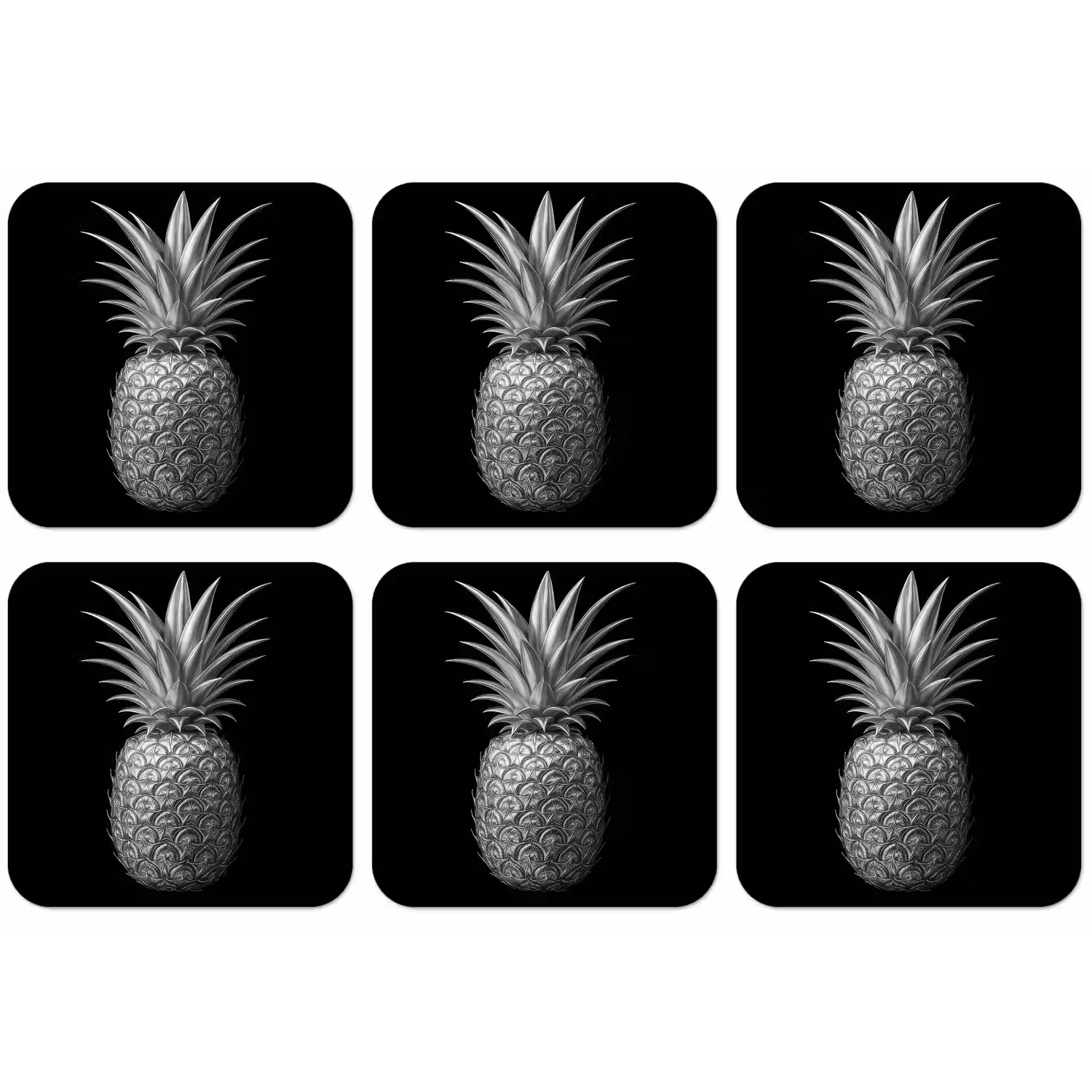 Ananas - Gedetailleerd - Bladeren onderzetter kurk middel -zkaufland3dotto