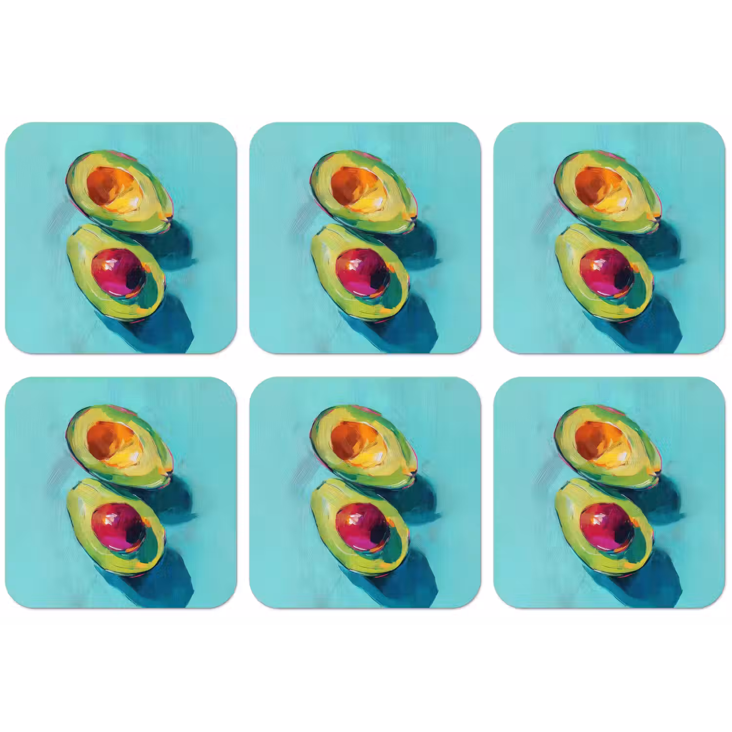 Avocado - Groen - Pit - Schaduw onderzetter kurk middel -zkaufland3dotto