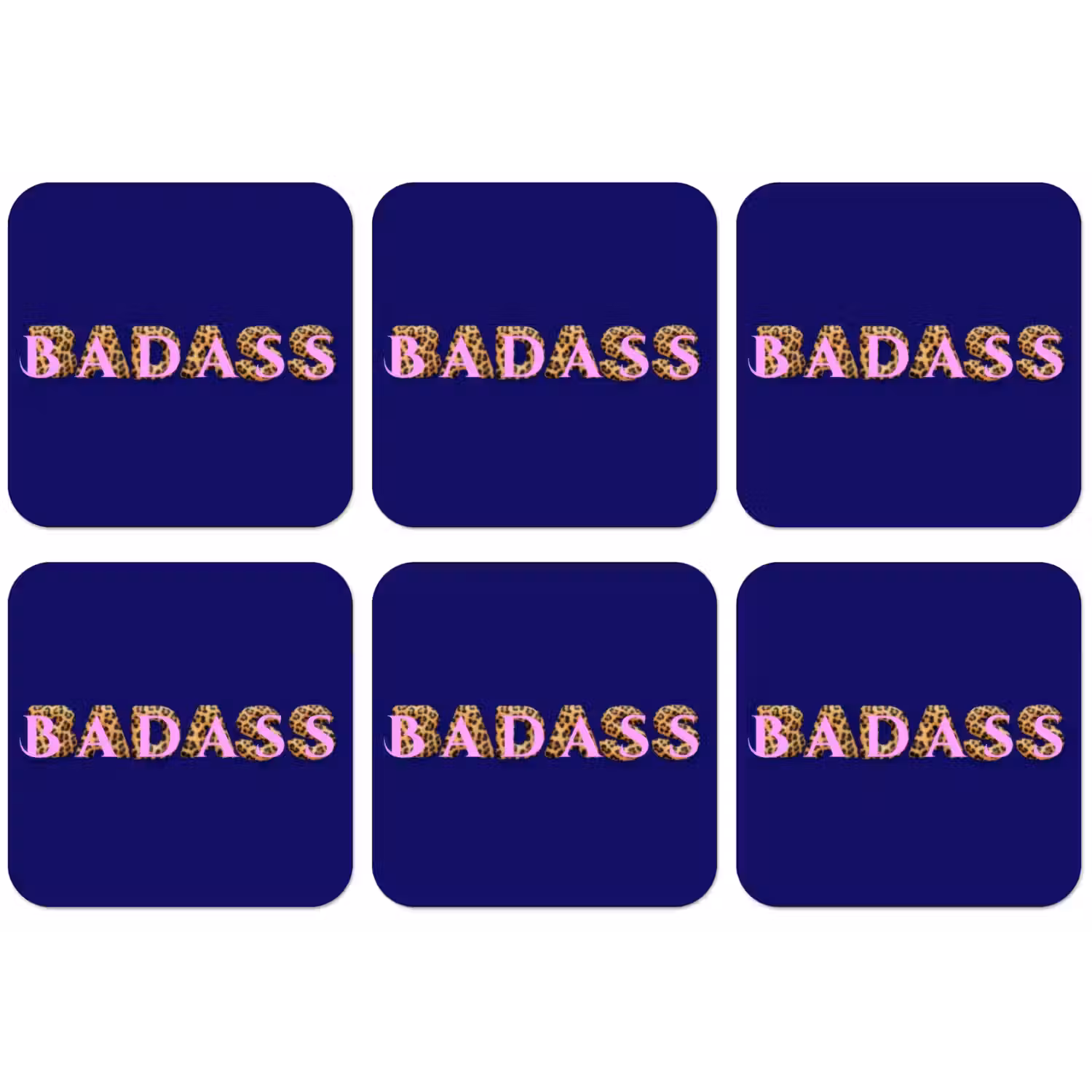 Badass - Panterpint - Schaduw - Roze onderzetter kurk middel -zkaufland3dotto