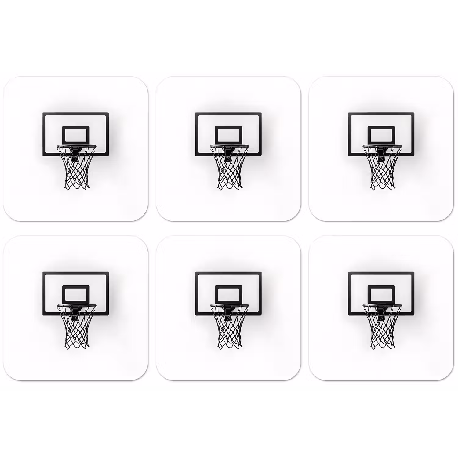 Basketbalbord - Minimalistisch - Zwart onderzetter kurk middel -zkaufland3dotto