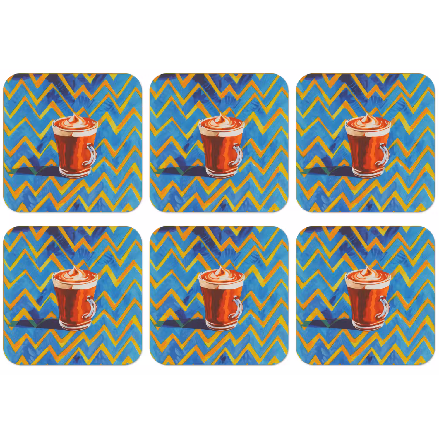 Mok - Koffie - Zigzag - Slagroom onderzetter kurk middel -zkaufland3dotto