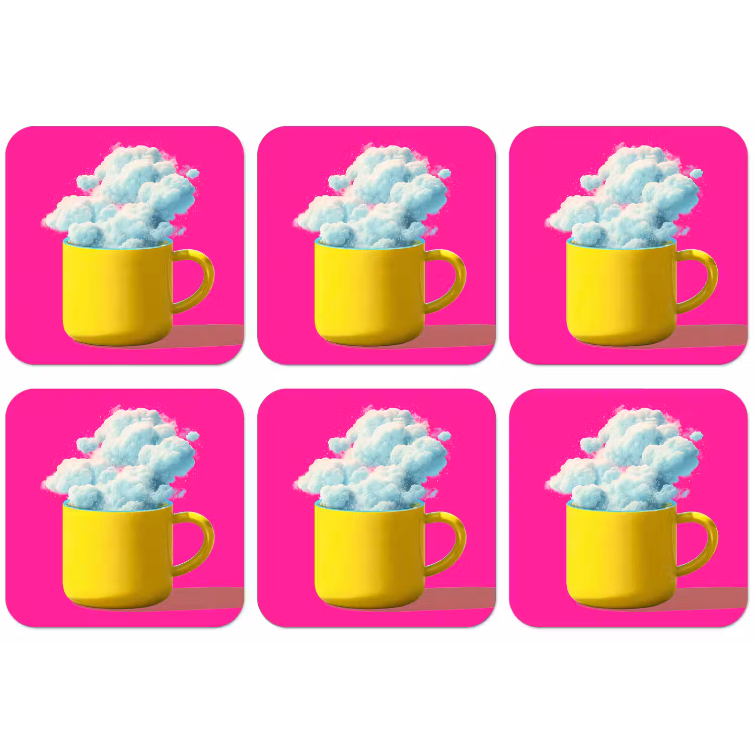 Mok - Wolken - Roze - Minimalitisch onderzetter kurk middel -zkaufland3dotto