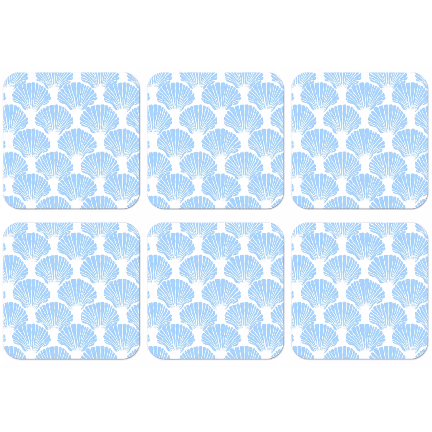 Blauw - Wit - Schelpen - Grafisch - Structuur onderzetter kurk middel 366 -zkaufland3dotto