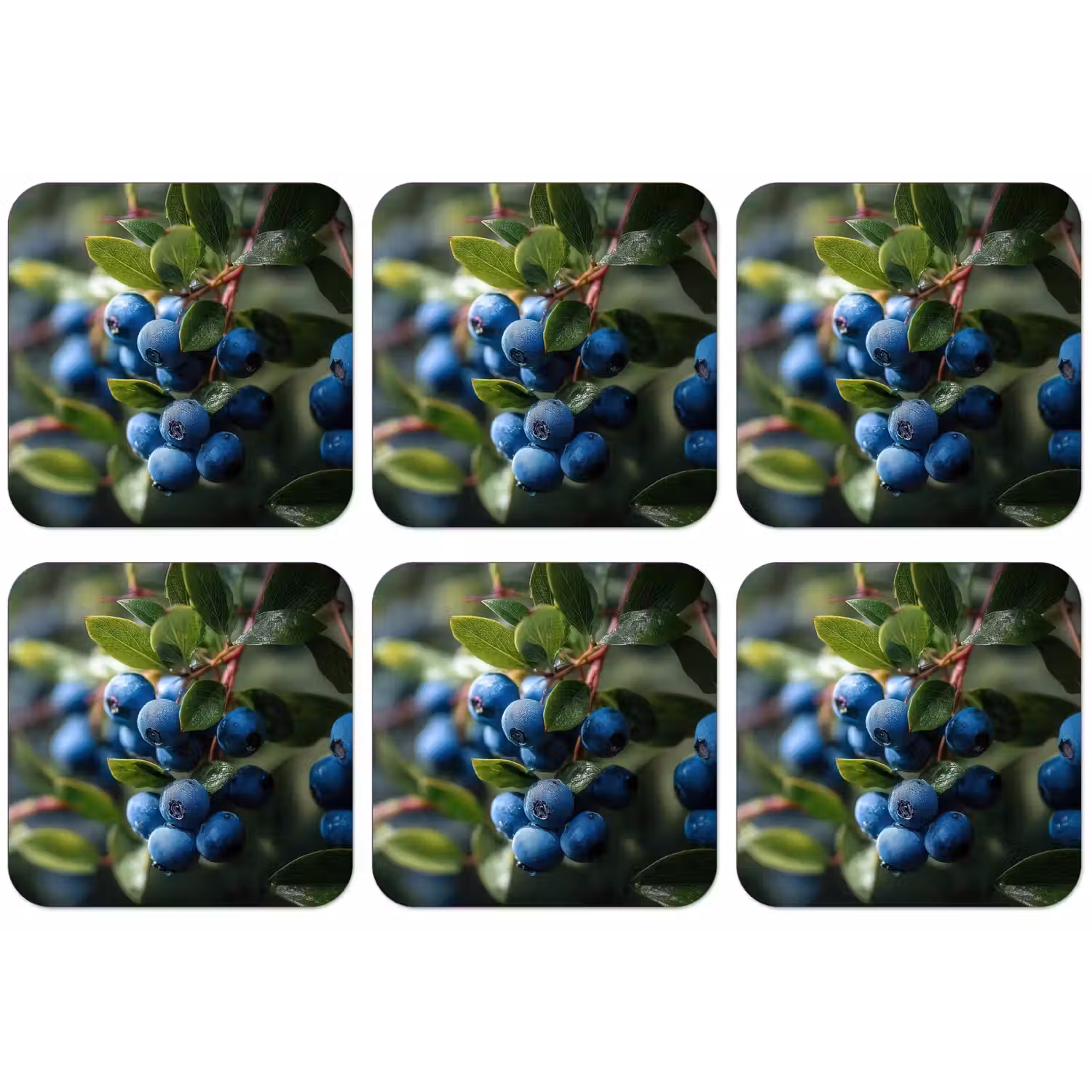 Blauwe bessen - Dauwdruppels - Natuurlijk licht onderzetter kurk middel -zkaufland3dotto