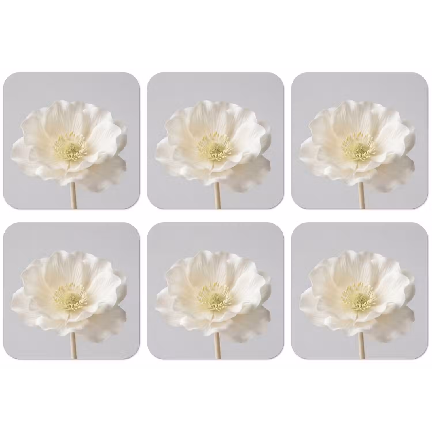 Bloem - Minimalistisch -Wit onderzetter kurk middel -zkaufland3dotto