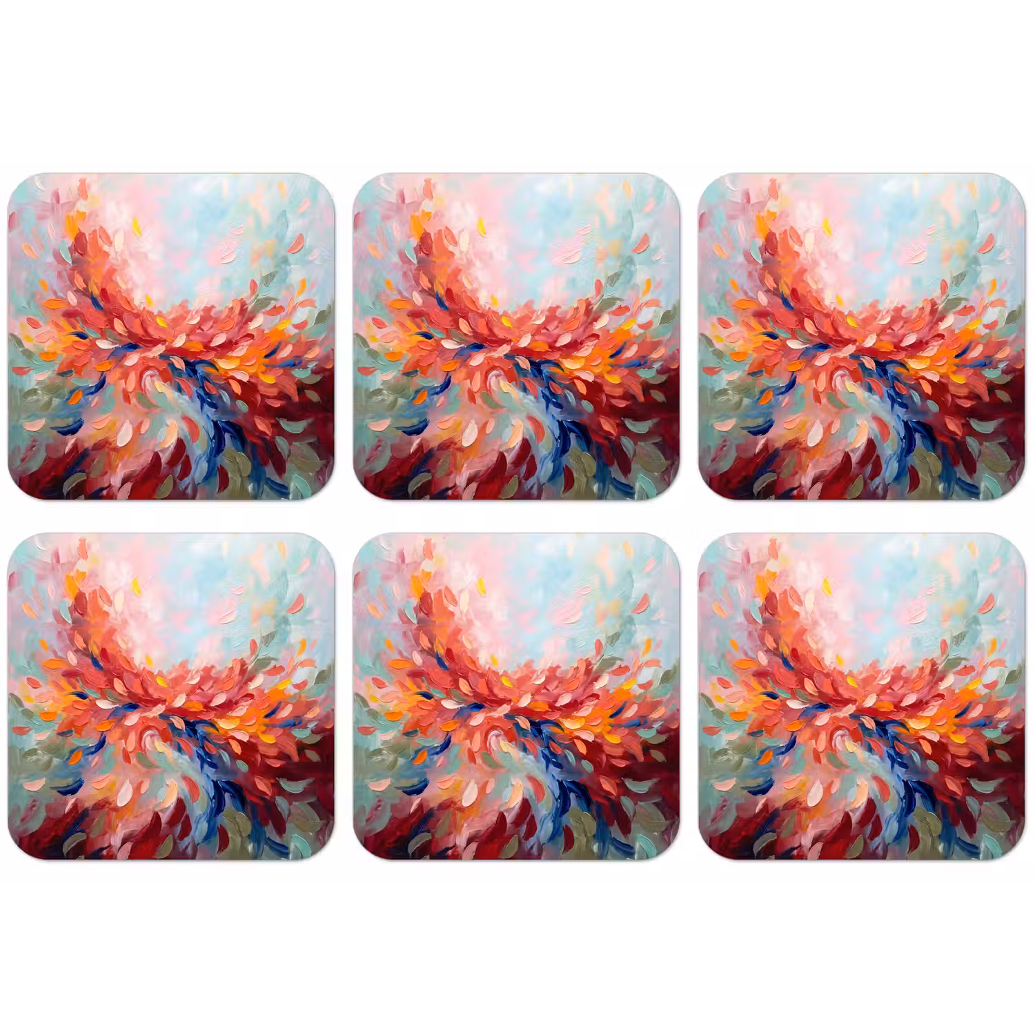 Bloemen - Abstract - Kunst - Modern onderzetter kurk middel -zkaufland3dotto