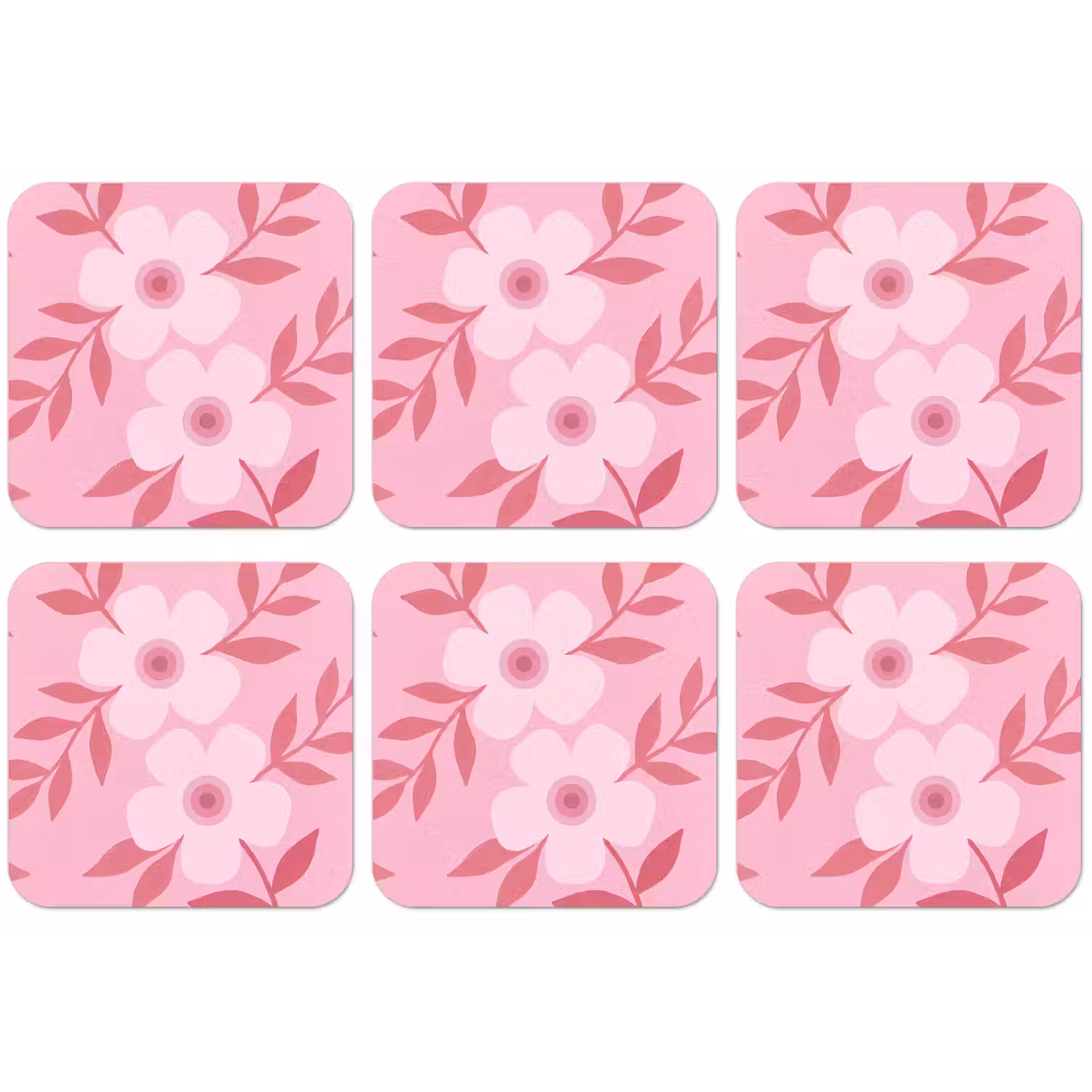 Bloemen - Abstract - Modern - Roze - Natuur onderzetter kurk middel -zkaufland3dotto