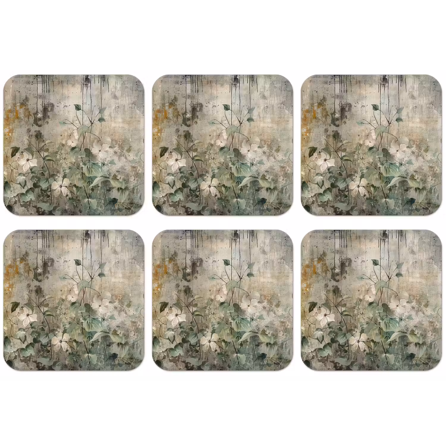 Bloemen - Bladeren - Abstract - Modern onderzetter kurk middel -zkaufland3dotto