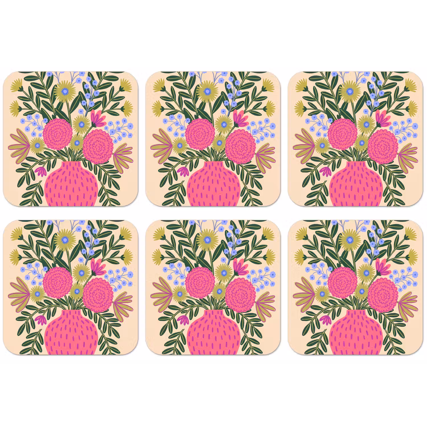 Bloemen - Boeket - Natuur - Abstract - Roze onderzetter kurk middel -zkaufland3dotto