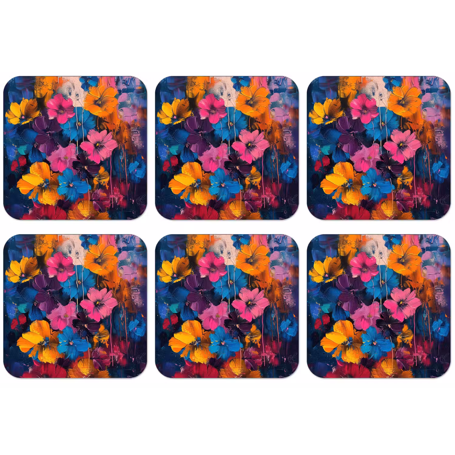 Bloemen - Kleurrijk - Abstract - Modern onderzetter kurk middel -zkaufland3dotto