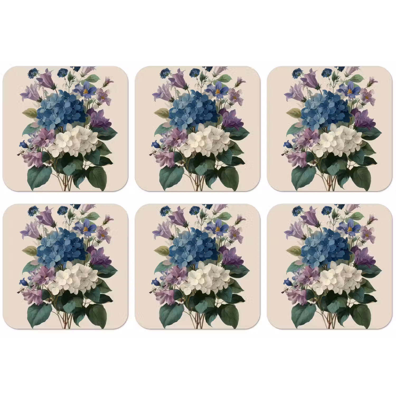Bloemen - Gedetailleerd - Rust - Realistisch onderzetter kurk middel -zkaufland3dotto