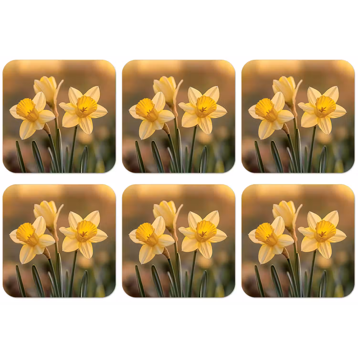 Bloemen - Geel - Wazig onderzetter kurk middel -zkaufland3dotto