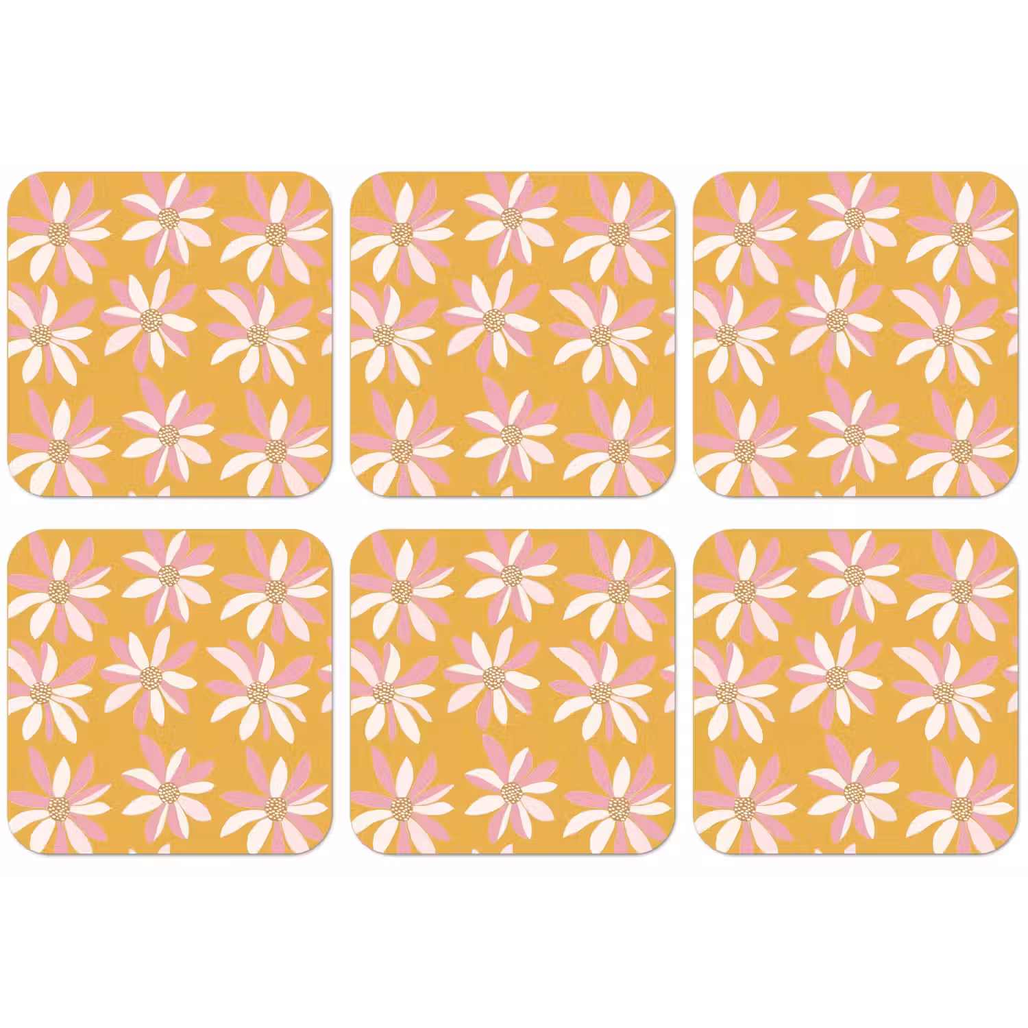 Bloemen - Modern - Geel onderzetter kurk middel 366 -zkaufland3dotto