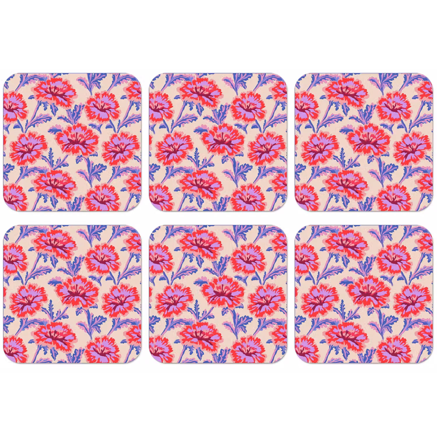 Bloemen - Patroon - Meerkleurig onderzetter kurk middel 366 -zkaufland3dotto