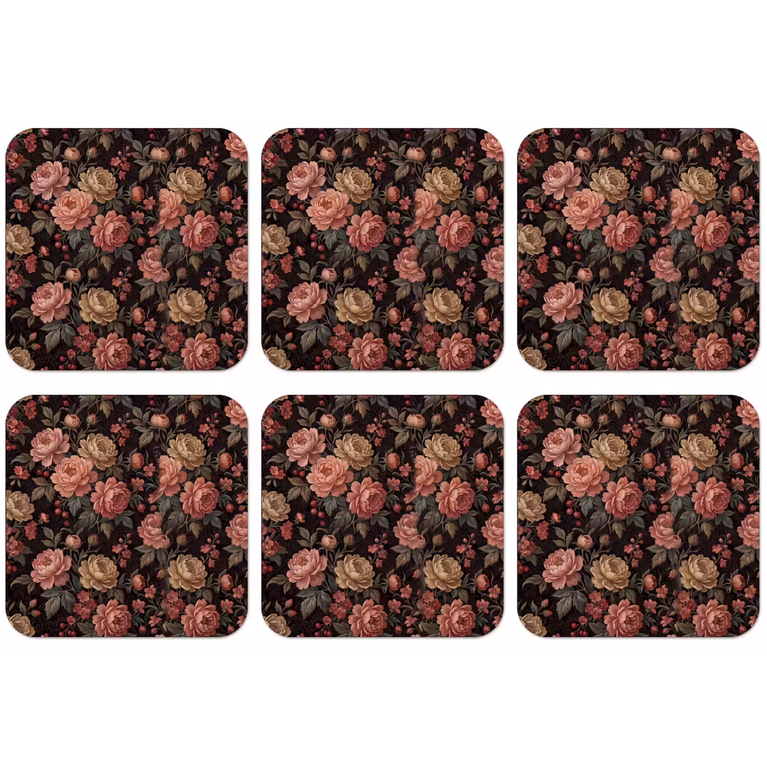 Bloemen - Patroon - Natuur - Vintage - Roze onderzetter kurk middel -zkaufland3dotto
