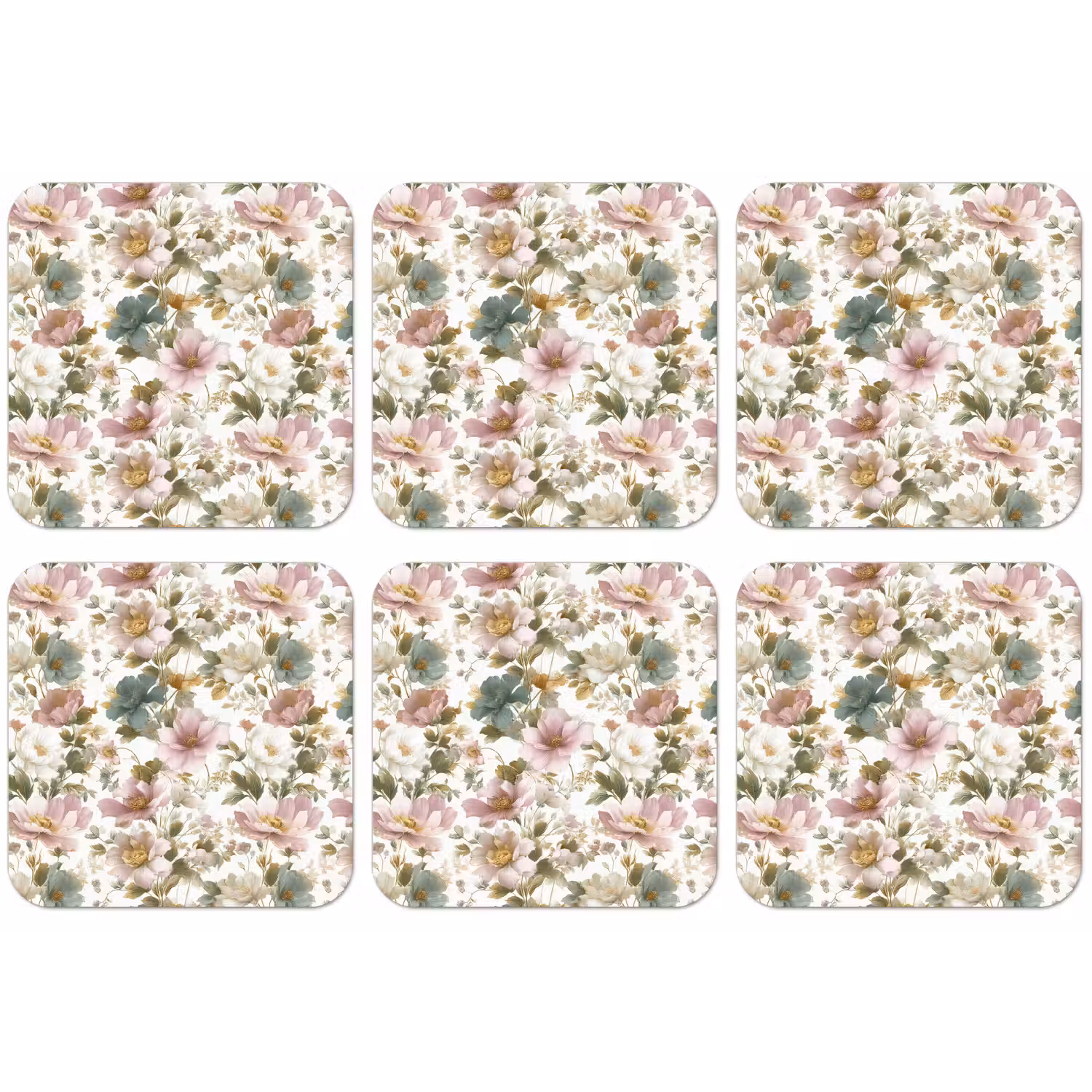 Bloemen - Patroon - Pastel onderzetter kurk middel 366 -zkaufland3dotto