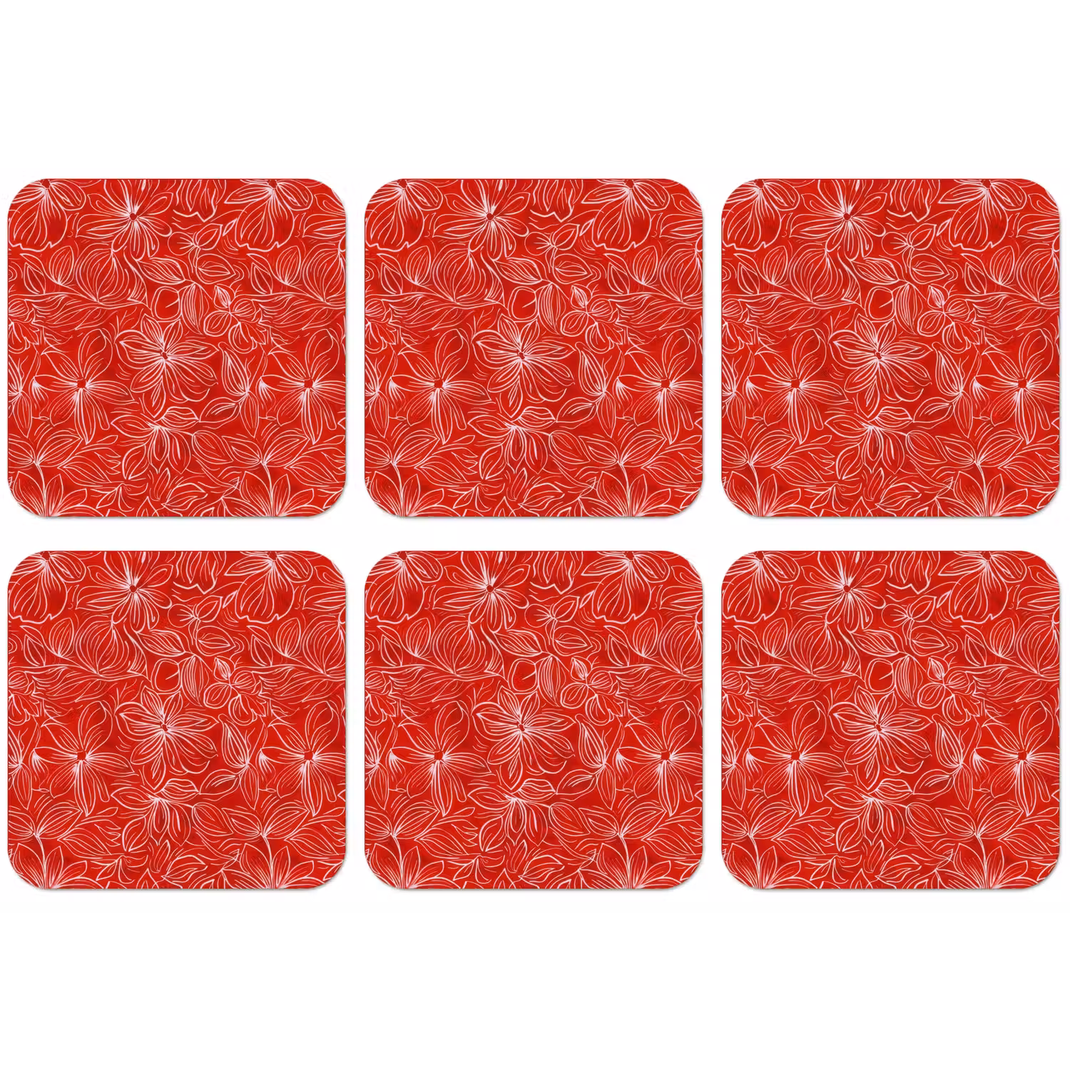 Bloemen - Patroon - Rood onderzetter kurk middel 366 -zkaufland3dotto