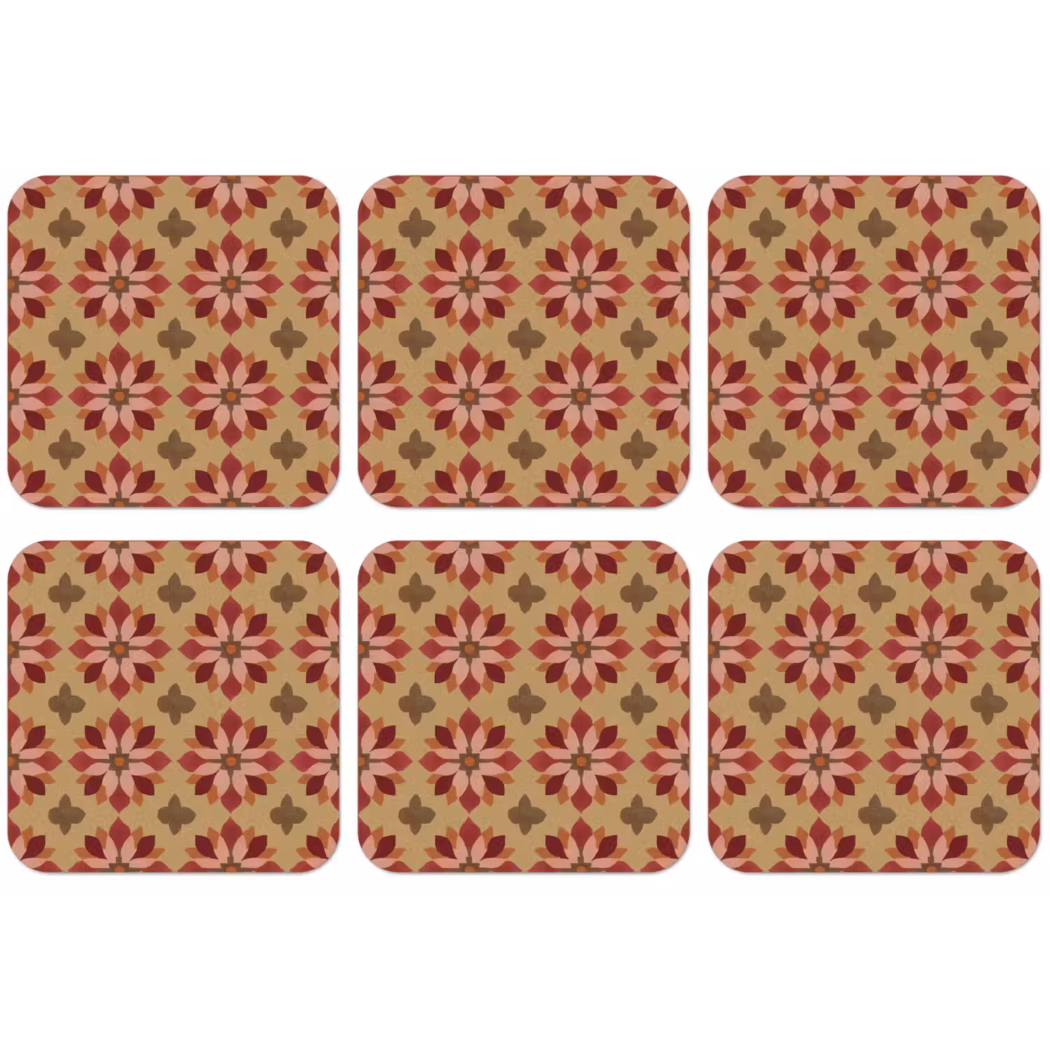 Bloemen - Retro - Groen onderzetter kurk middel 366 -zkaufland3dotto