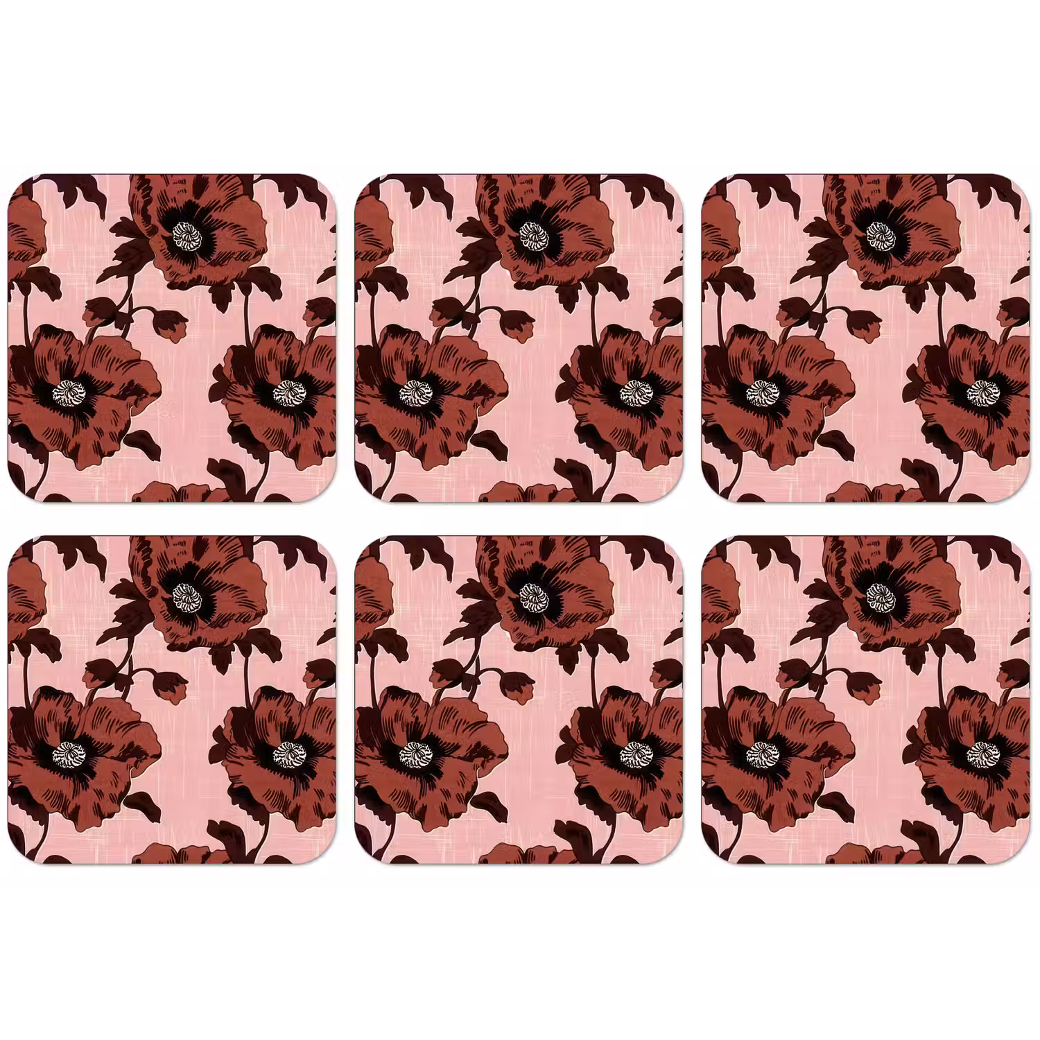 Bloemen - Retro - Rood onderzetter kurk middel 366 -zkaufland3dotto