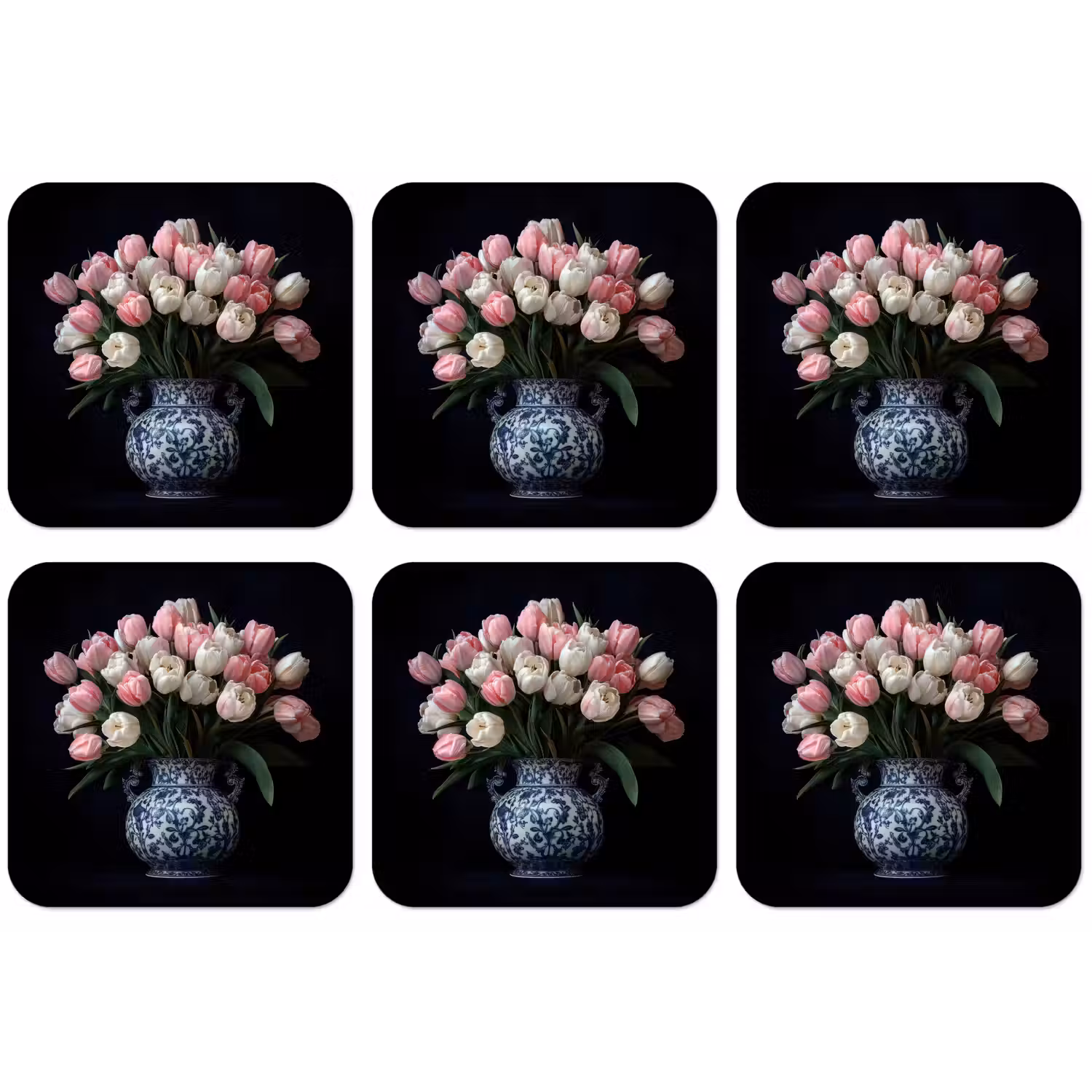 Bloemen - Roze - Tulpen - Vaas onderzetter kurk middel -zkaufland3dotto
