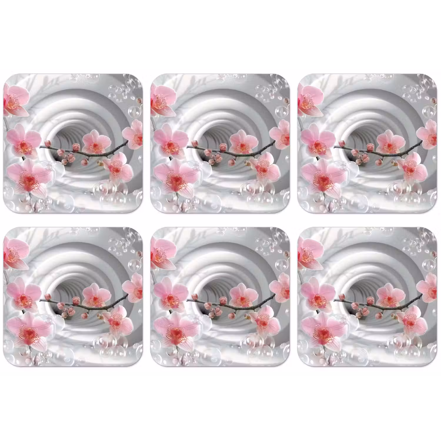 Bloemen - Tunnel - Abstact - 3D effect onderzetter kurk middel -zkaufland3dotto