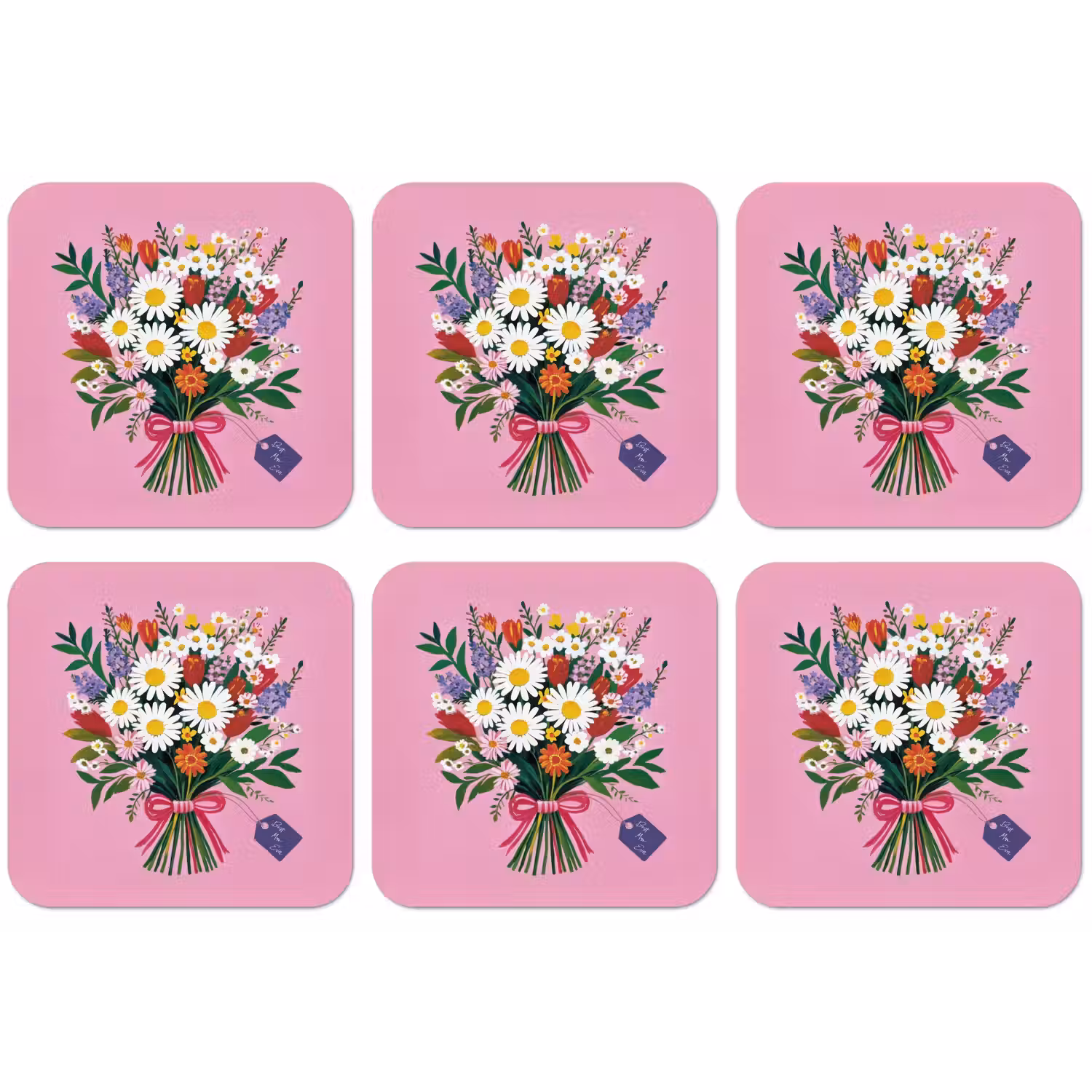 Bloemen - Quote - Kaartje - Kleurrijk onderzetter kurk middel -zkaufland3dotto