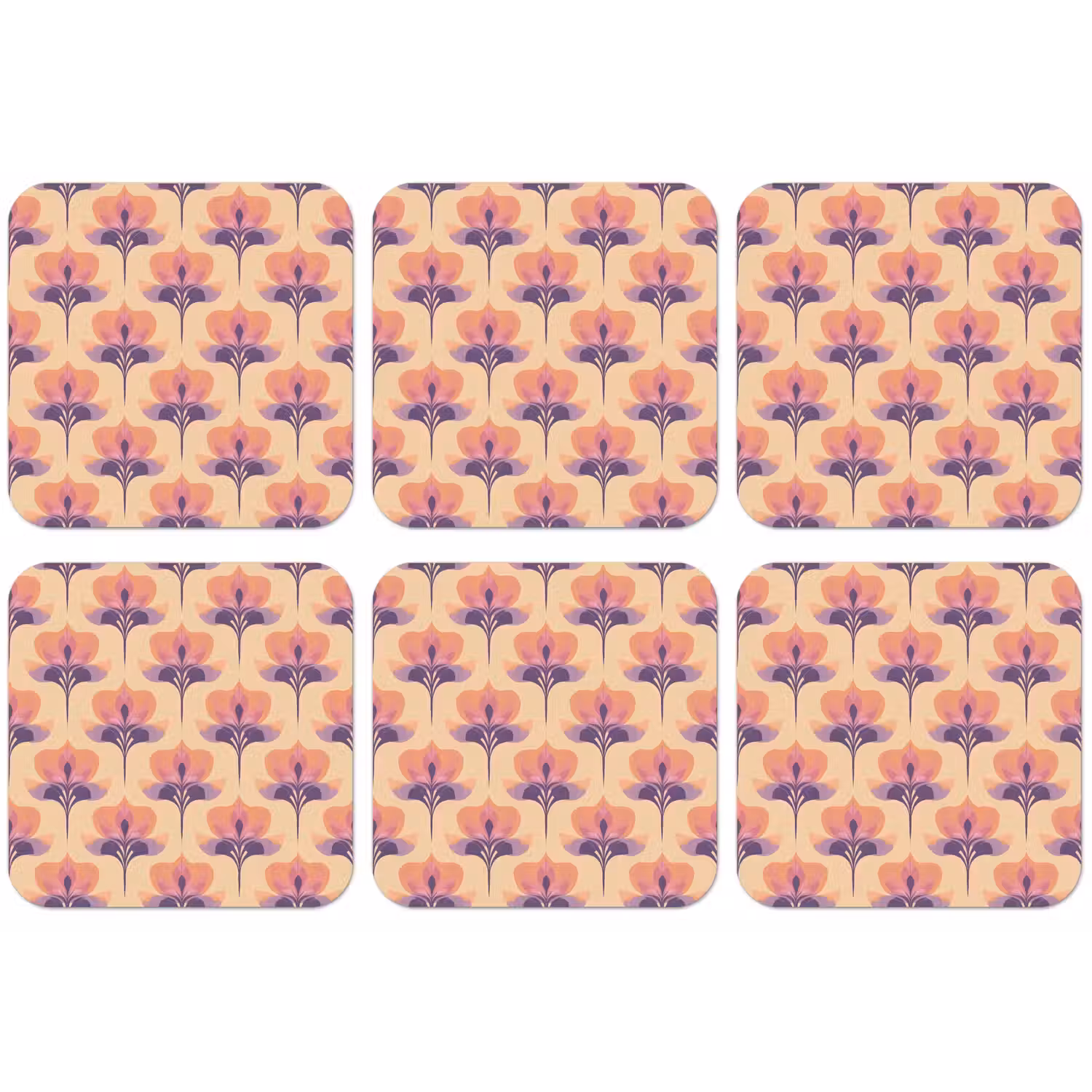 Botanisch - Patroon - Pastel onderzetter kurk middel 366 -zkaufland3dotto